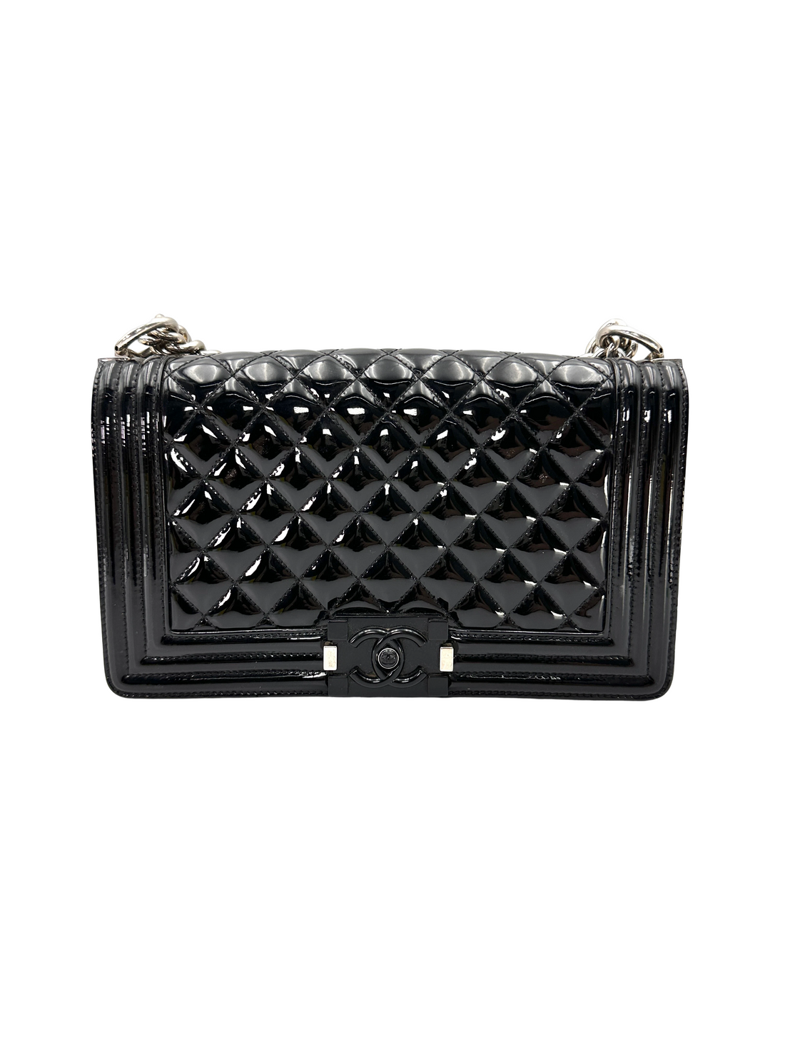 Chanel LeBoy Black Quilted Patent Leather Flap Bag(20***81) CC2378