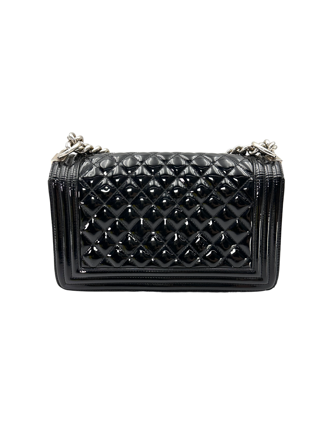 Chanel LeBoy Black Quilted Patent Leather Flap Bag(20***81) CC2378
