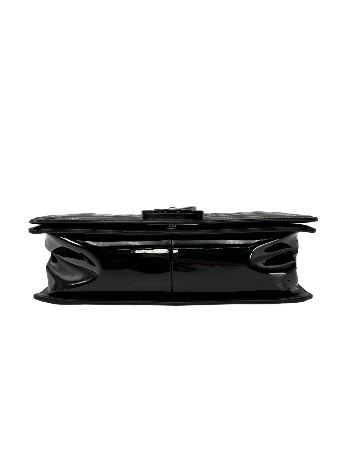 Chanel LeBoy Black Quilted Patent Leather Flap Bag(20***81) CC2378