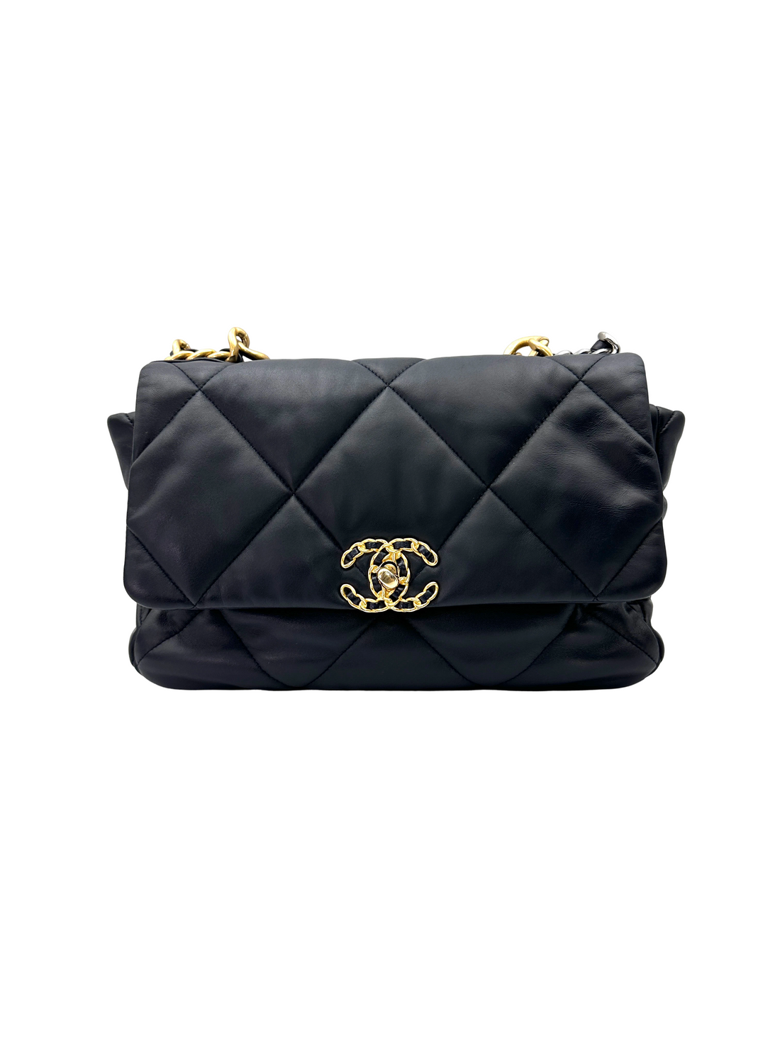 Chanel 19Bag Navy Quilted Leather Medium Size Shoulder Bag(30***25) CC2379