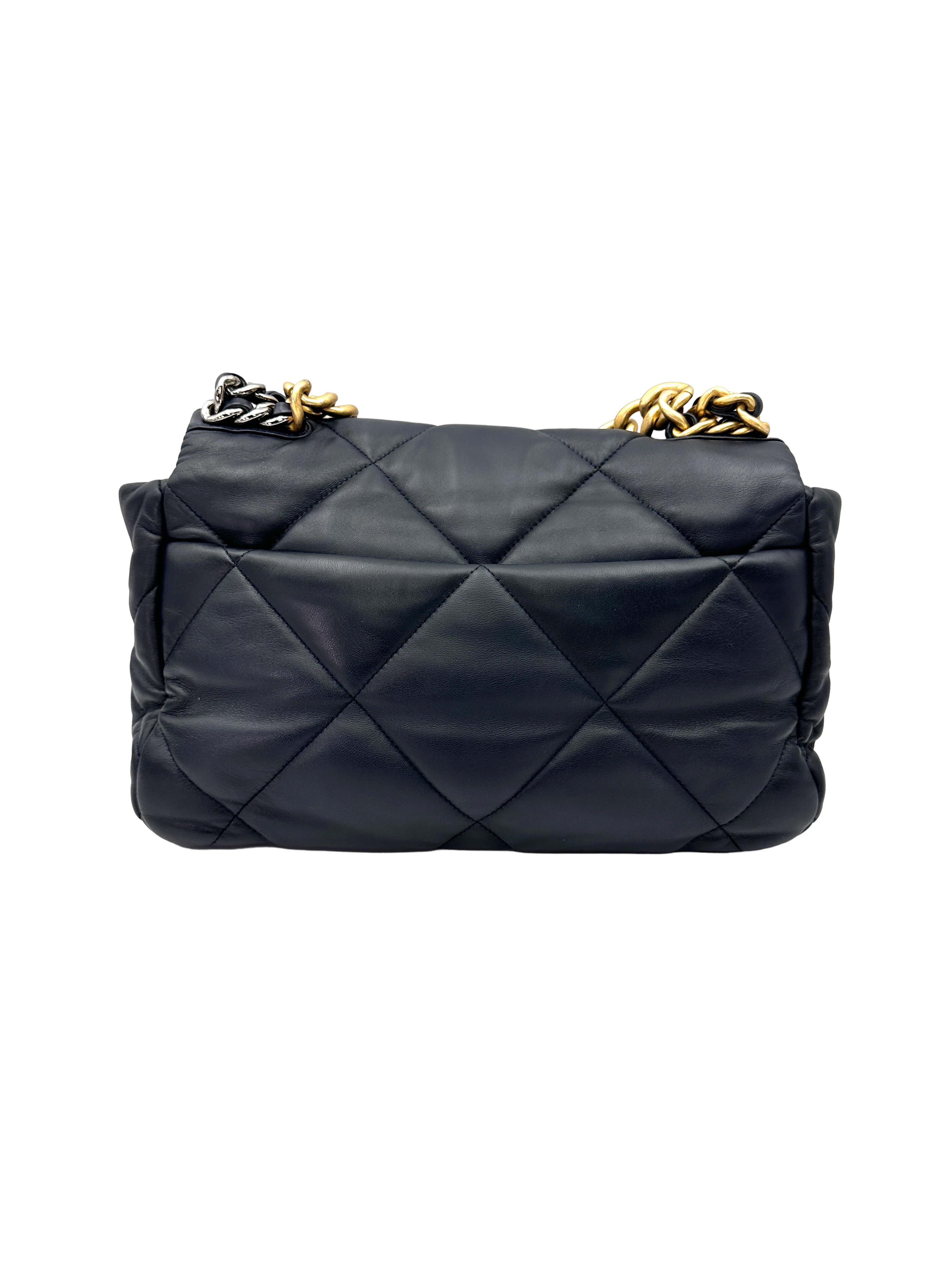 Chanel 19Bag Navy Quilted Leather Medium Size Shoulder Bag(30***25) CC2379