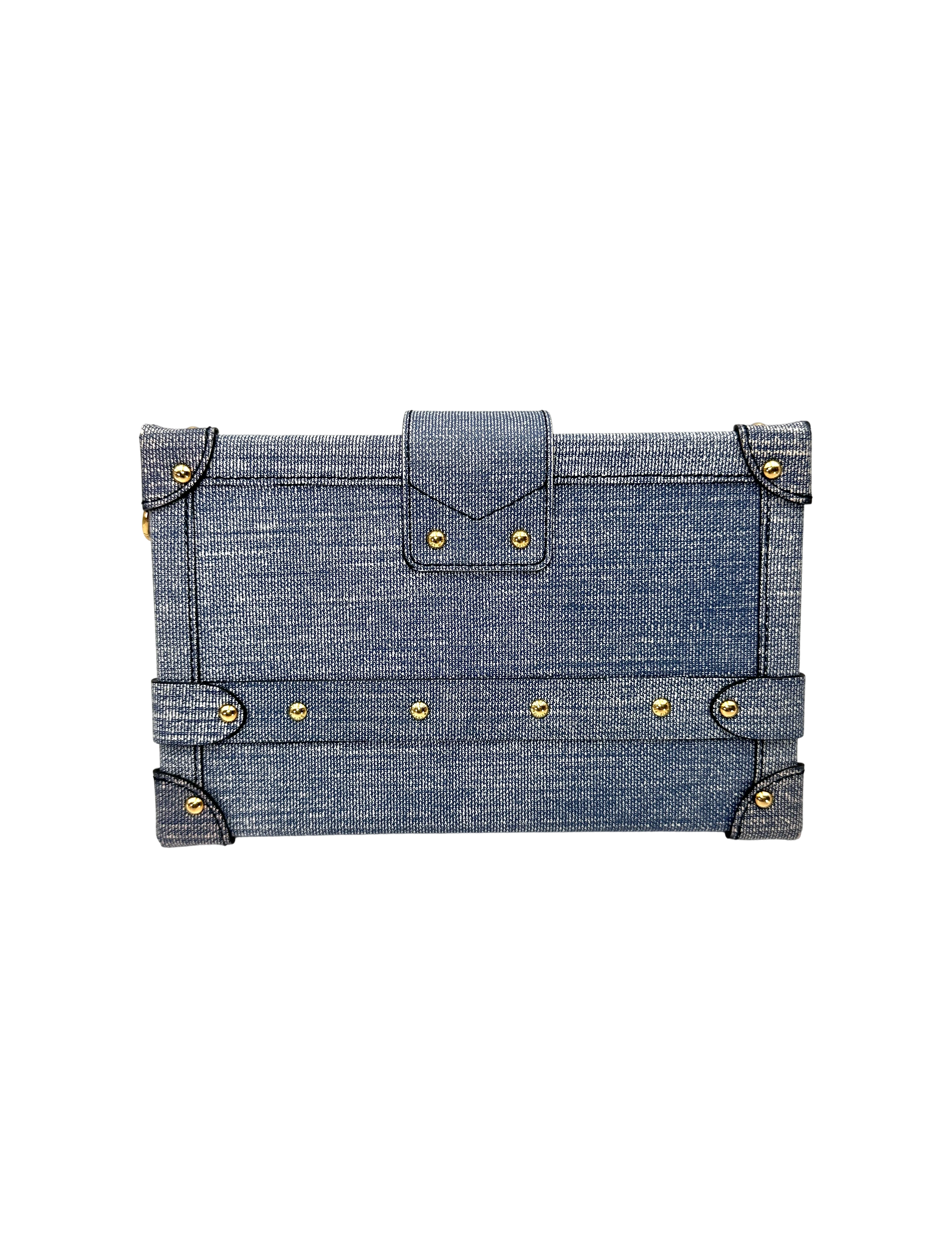Louis Vuitton Petite Malle Blue Denim Leather Shoulder Bag LV3167