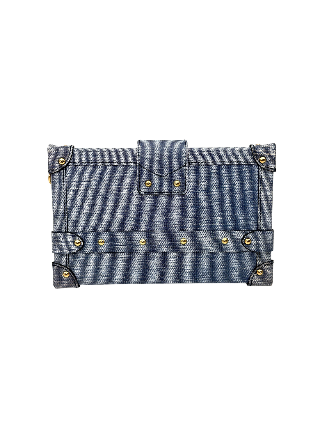Louis Vuitton Petite Malle Blue Denim Leather Shoulder Bag LV3167