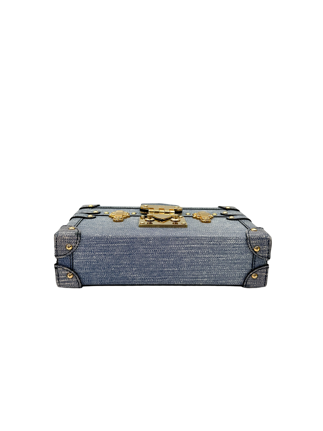 Louis Vuitton Petite Malle Blue Denim Leather Shoulder Bag LV3167