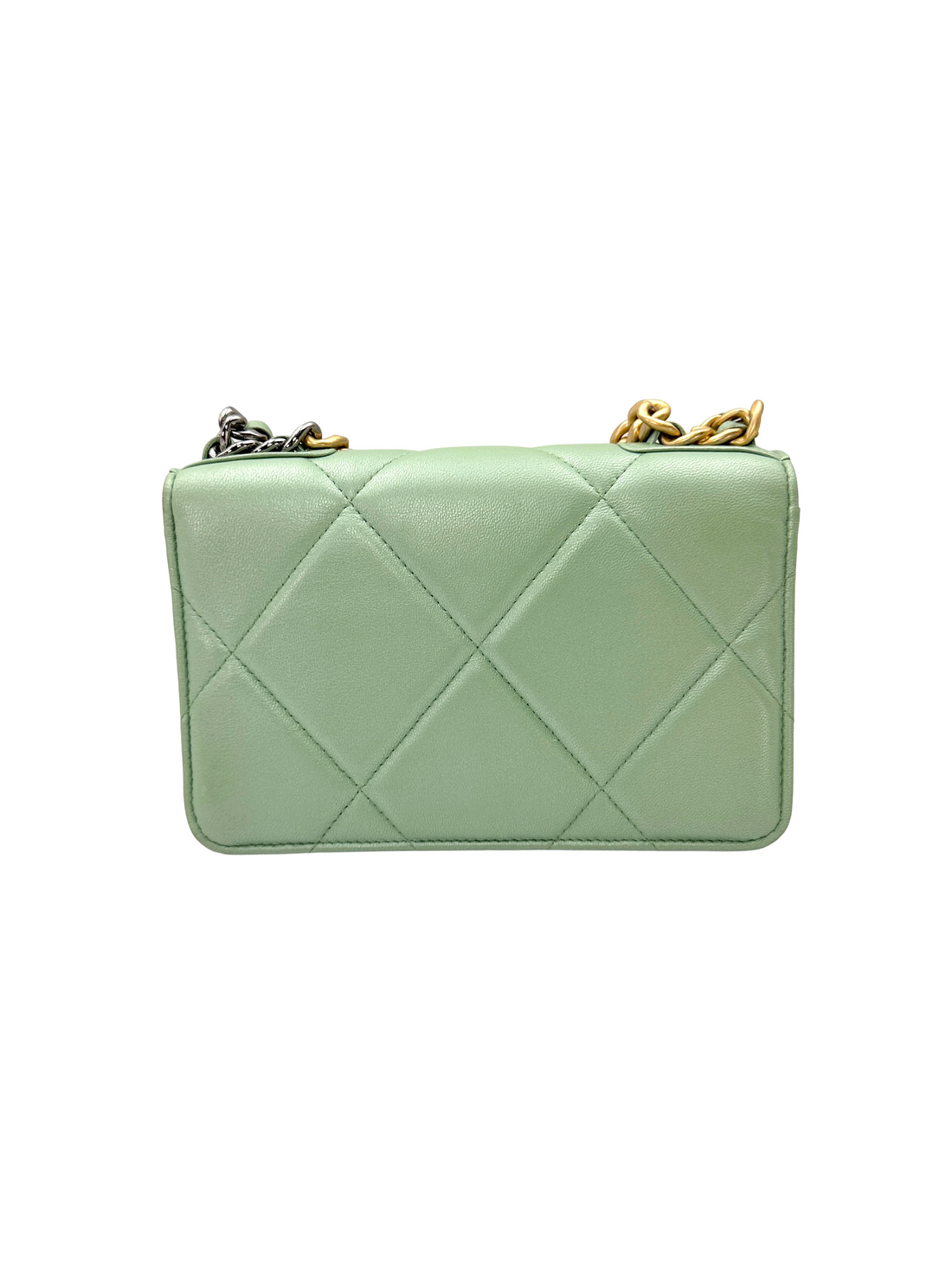 Chanel 23S 19Bag Green Quilted Leather Wallet On Chain(JL***K6) CC2380