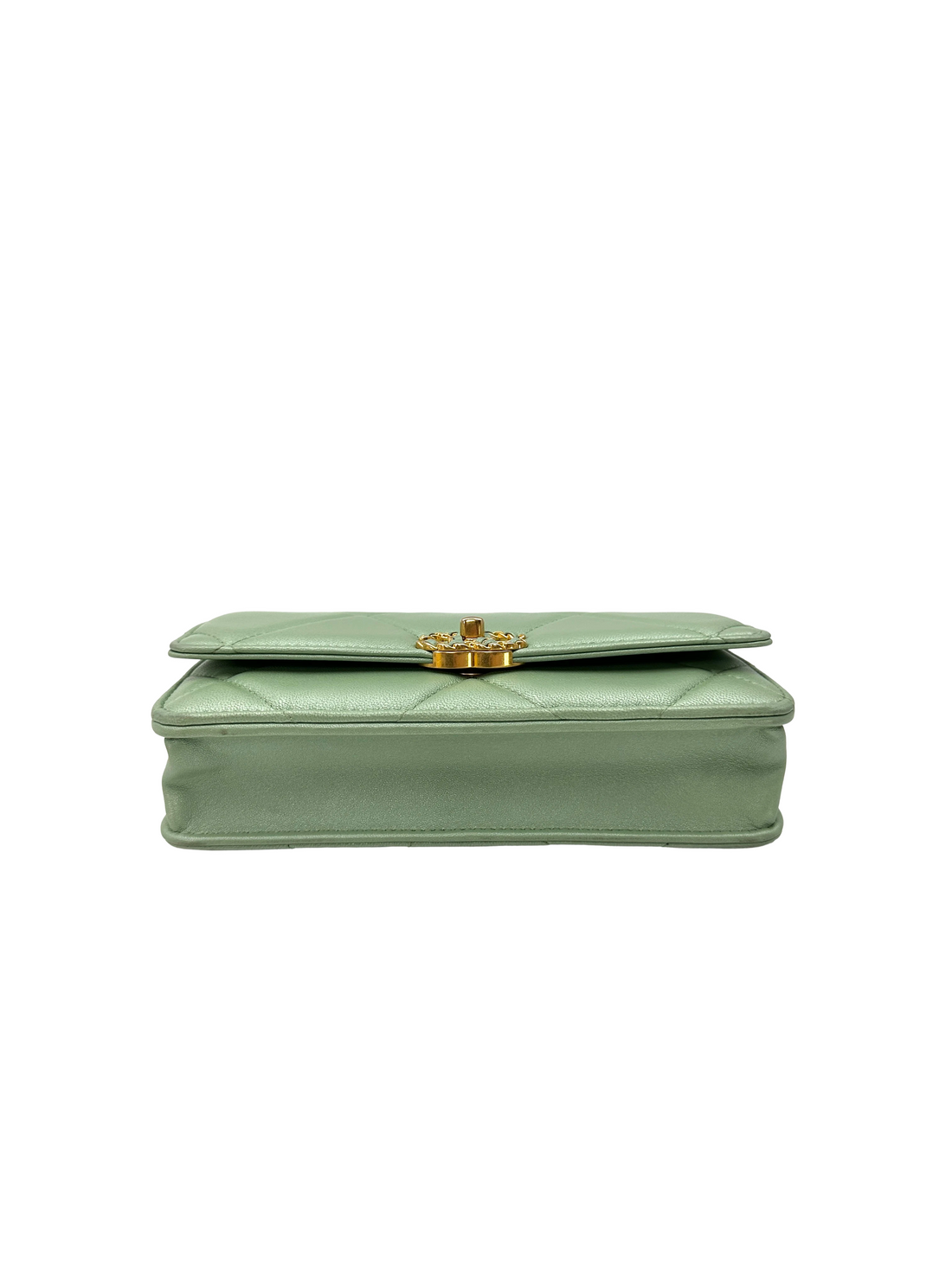 Chanel 23S 19Bag Green Quilted Leather Wallet On Chain(JL***K6) CC2380