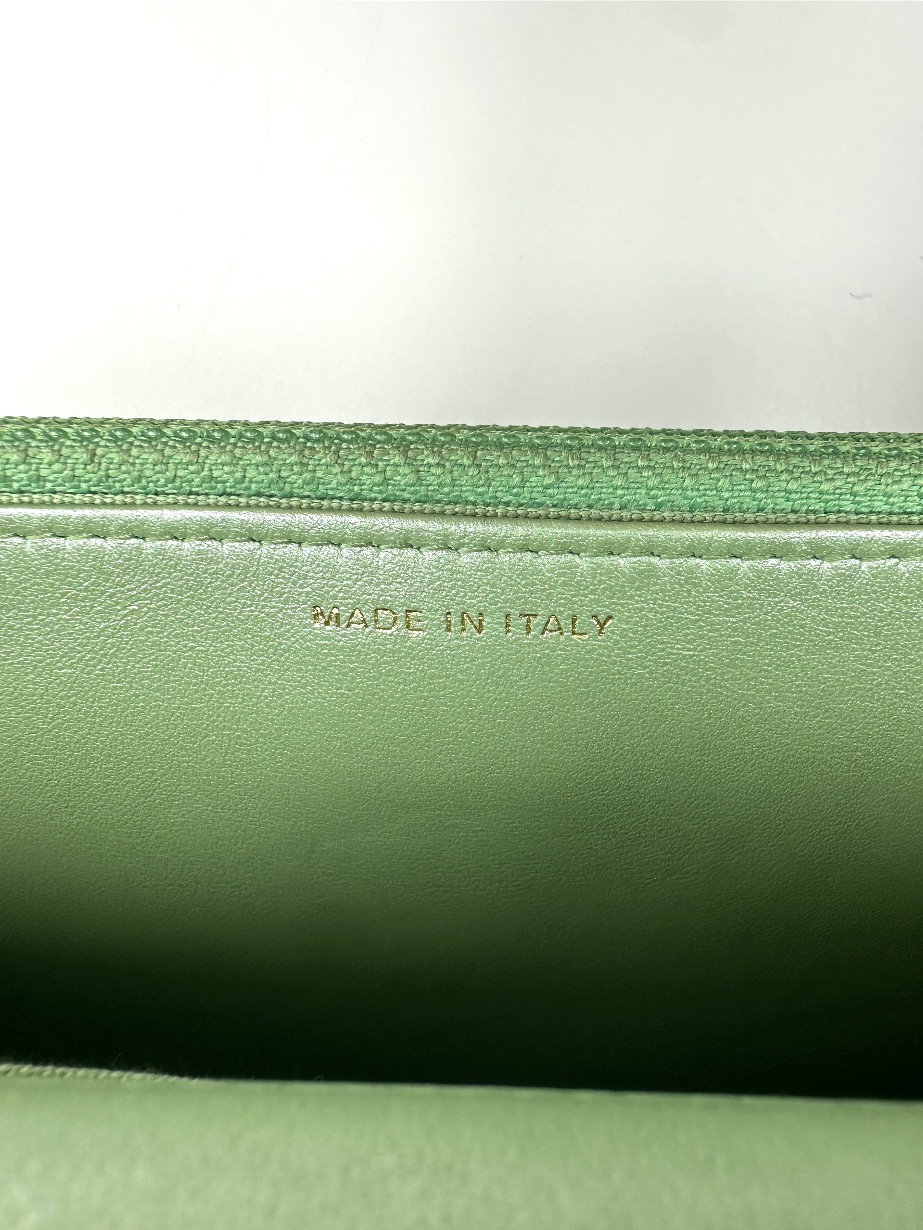 Chanel 23S 19Bag Green Quilted Leather Wallet On Chain(JL***K6) CC2380