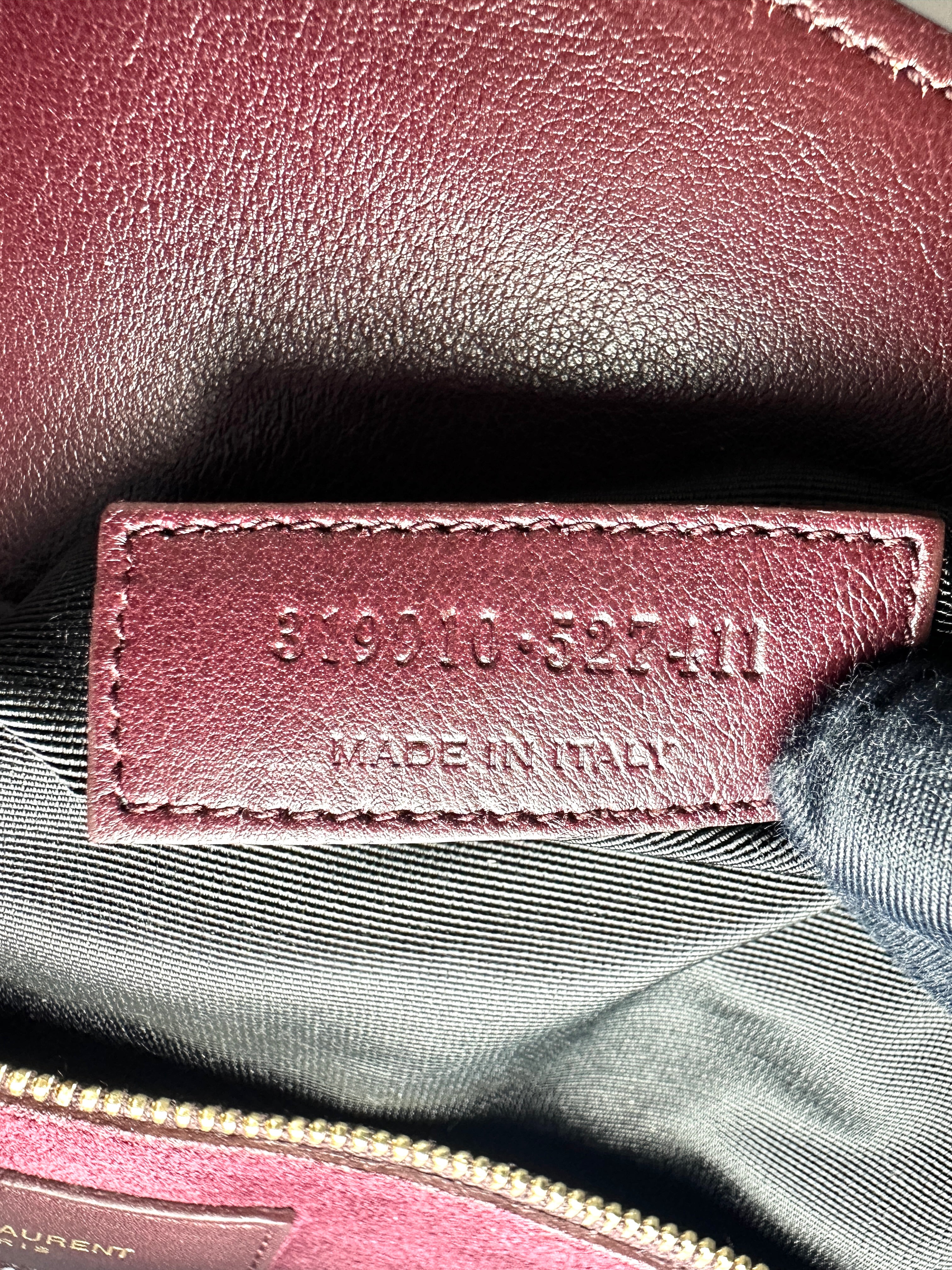 Saint Laurent Sac de Jour Dark Red Leather Large Size Handle Bag SL272