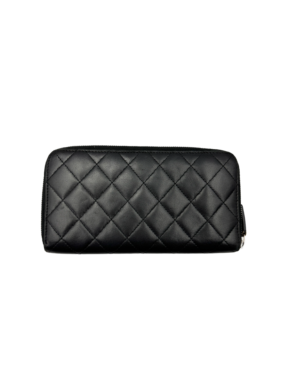 Chanel Black Quilted Leather Long Wallet(19***10) CC2381
