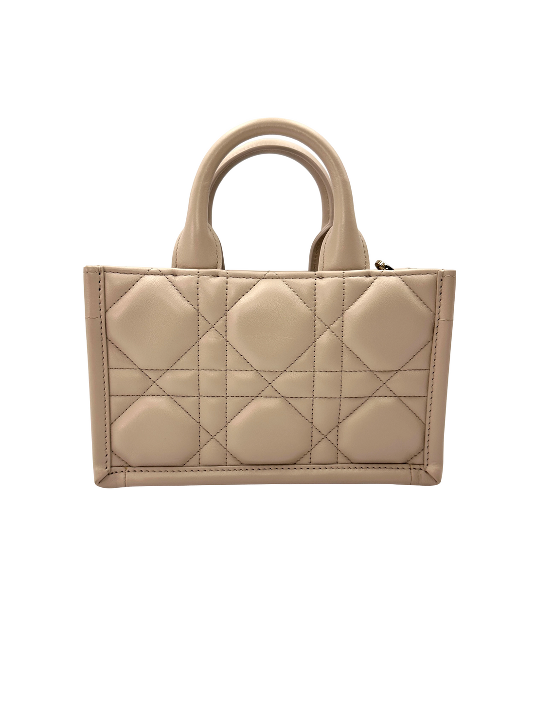 Christian Dior Latte Macrocannage Leather Mini Book Tote Bag DR851