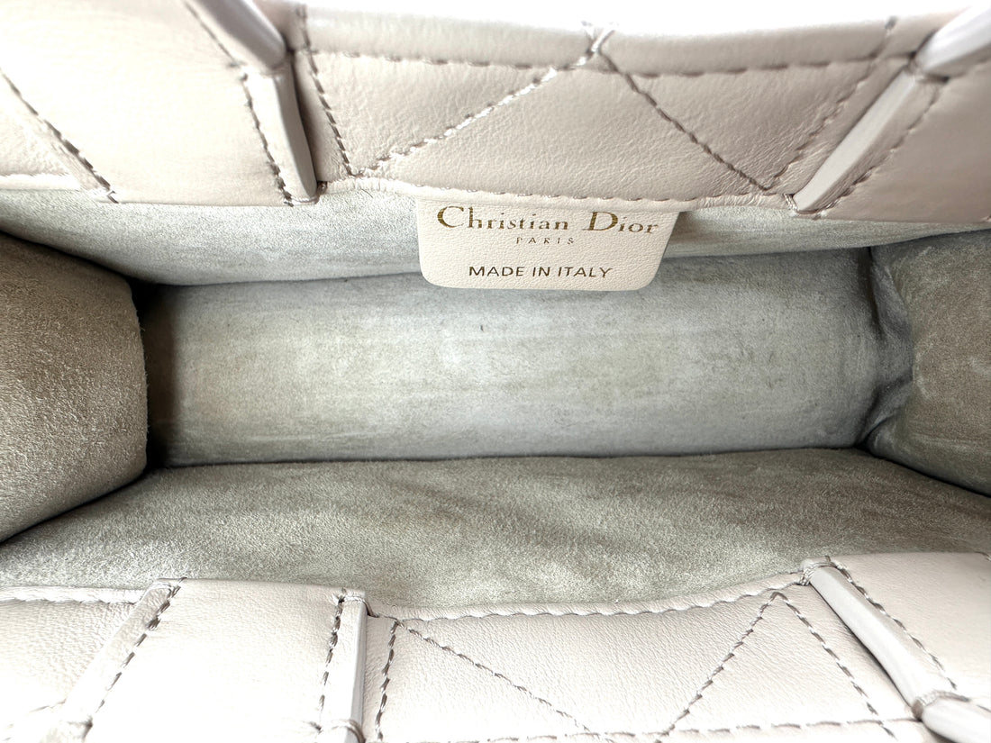 Christian Dior Latte Macrocannage Leather Mini Book Tote Bag DR851