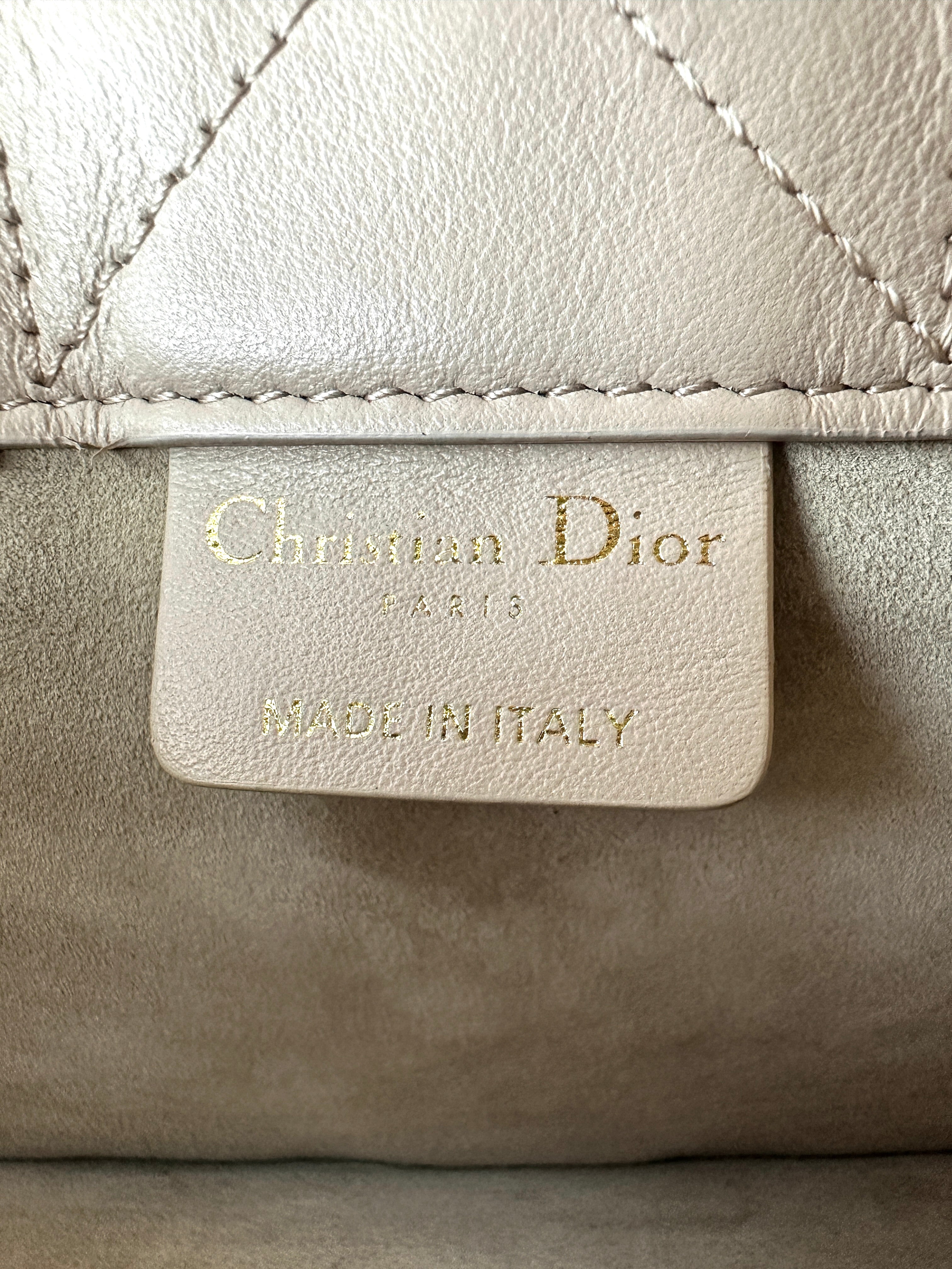 Christian Dior Latte Macrocannage Leather Mini Book Tote Bag DR851