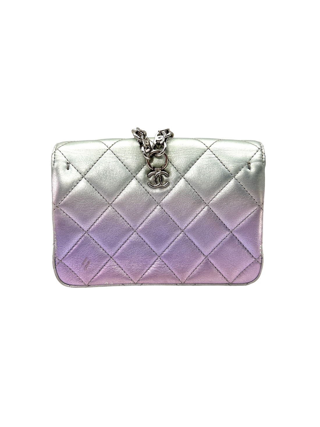 Chanel 21K Iridescent Purple Quilted Leather Mini Flap Bag(JP***P5) CC2382