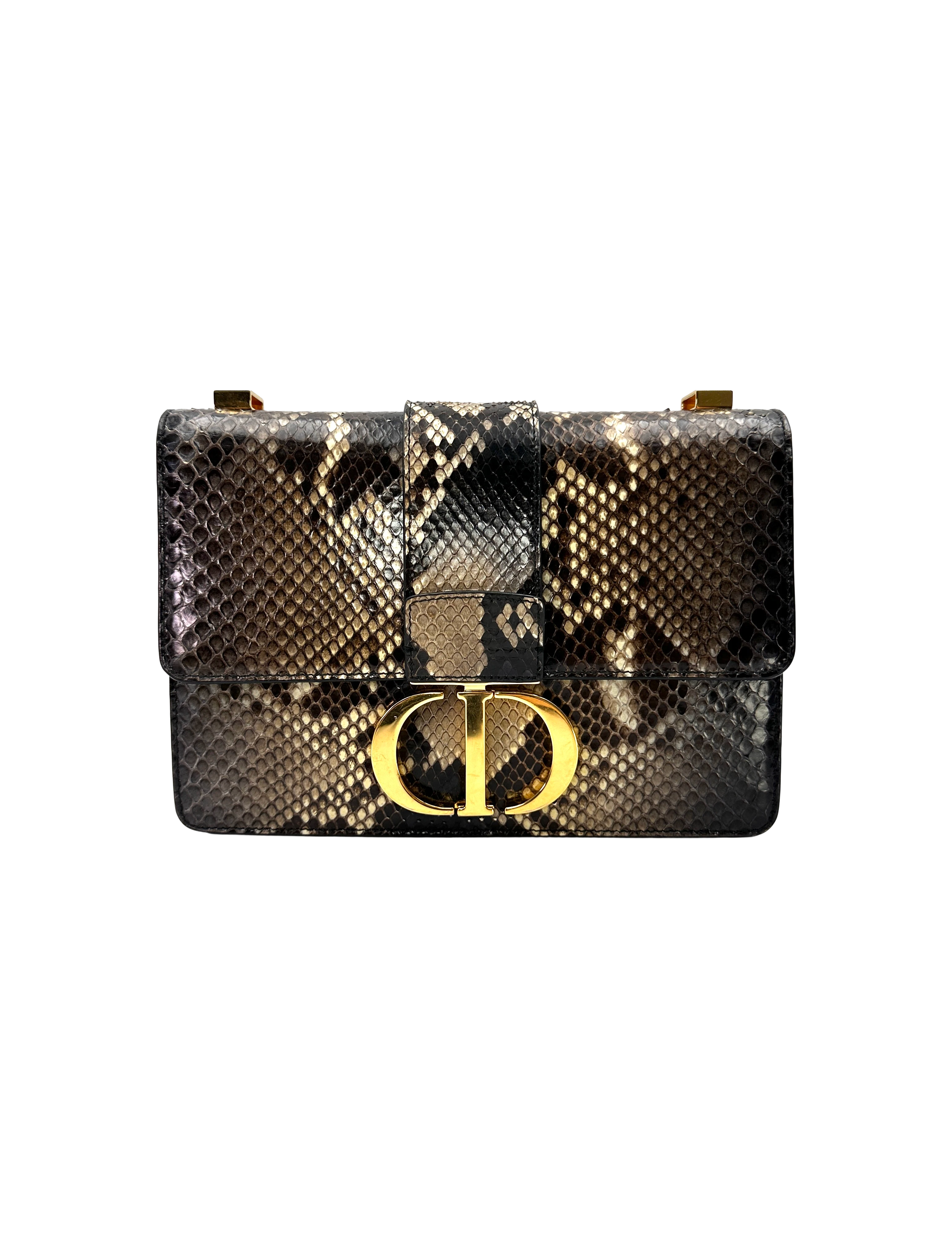 Christian Dior Montaigne Python Leather Shoulder Bag DR852