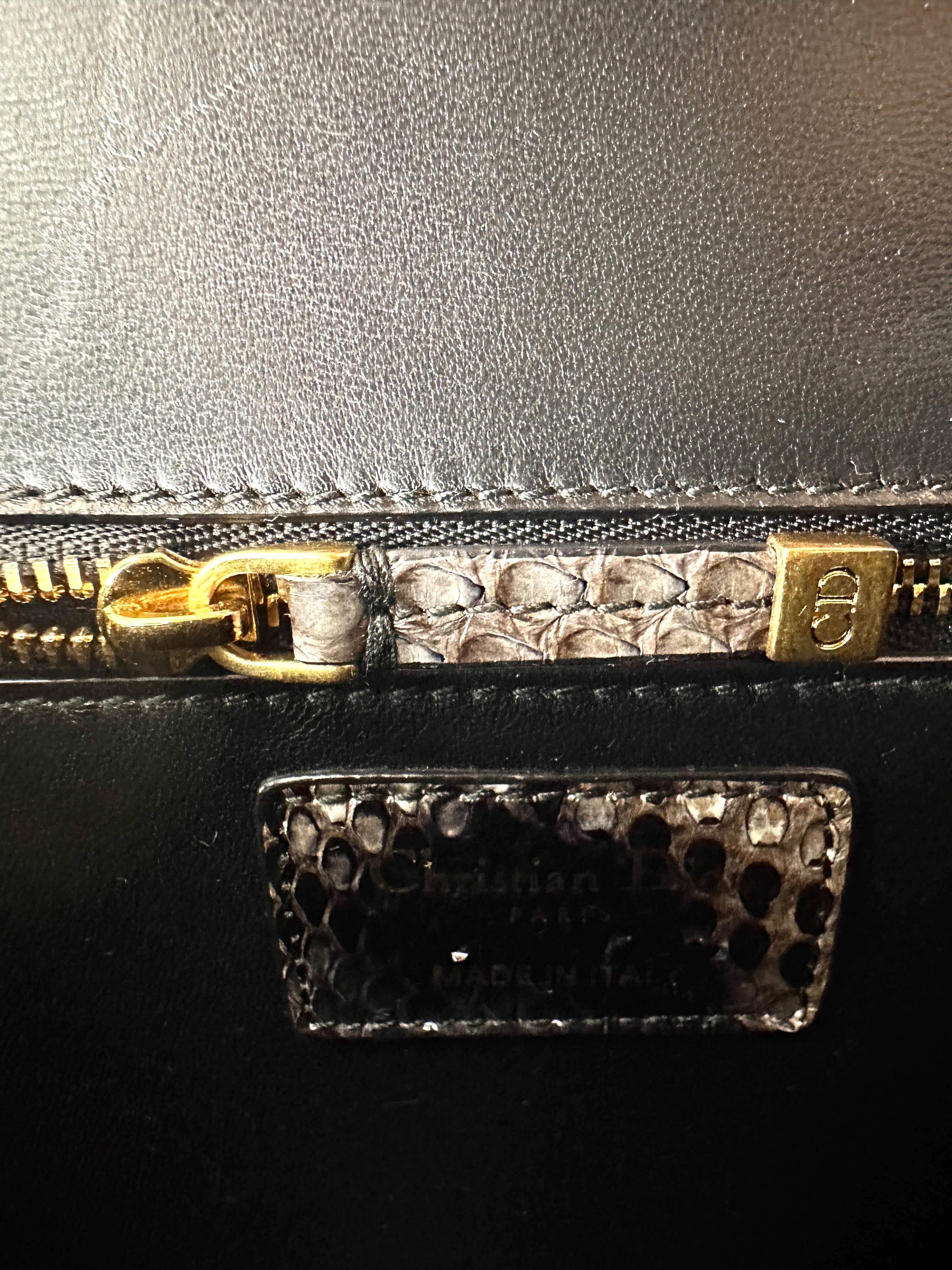 Christian Dior Montaigne Python Leather Shoulder Bag DR852