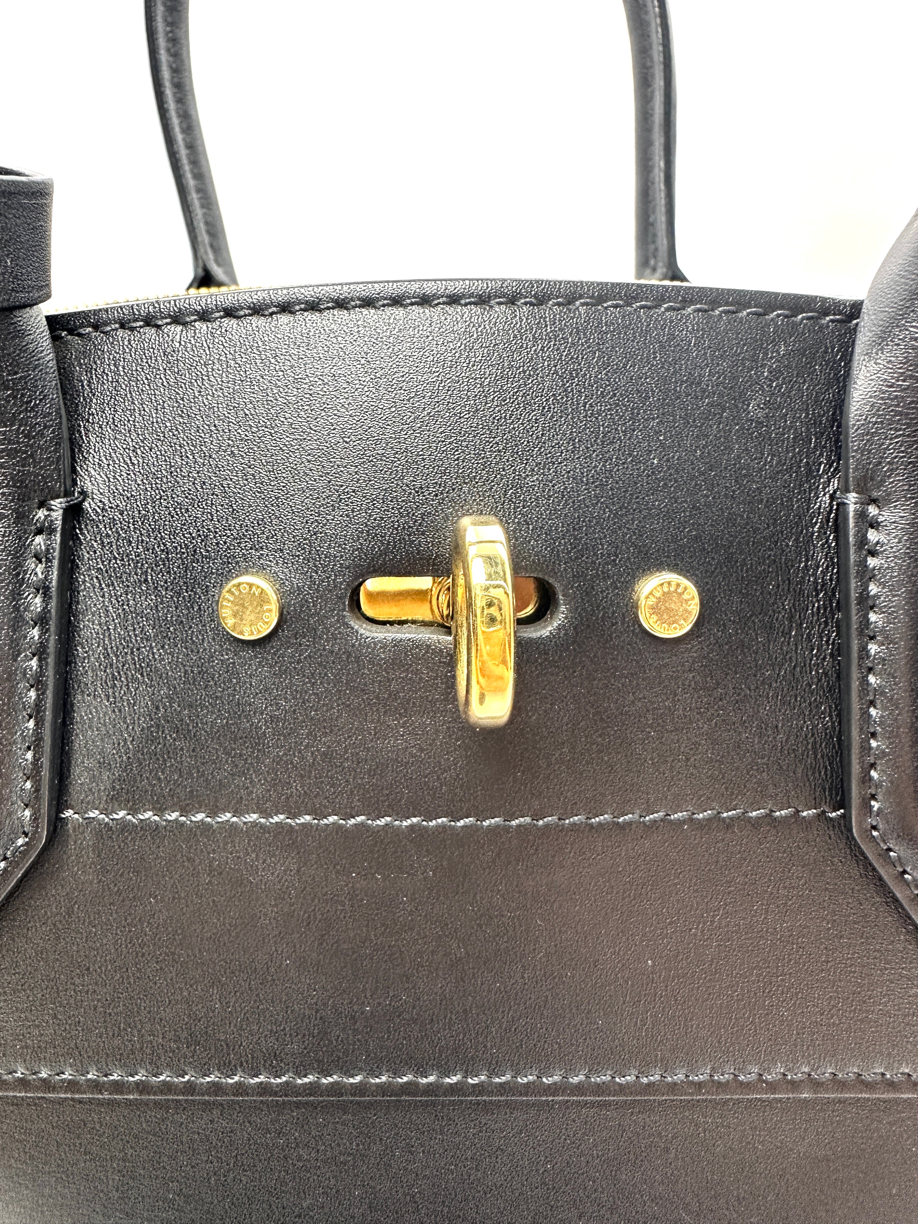 Louis Vuitton City Steamer Black Leather Handle Bag LV3169