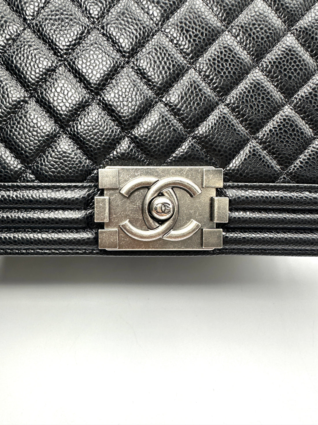 Chanel LeBoy Black Quilted Leather Flap Bag With Silver Buckle(17***23) CC2388