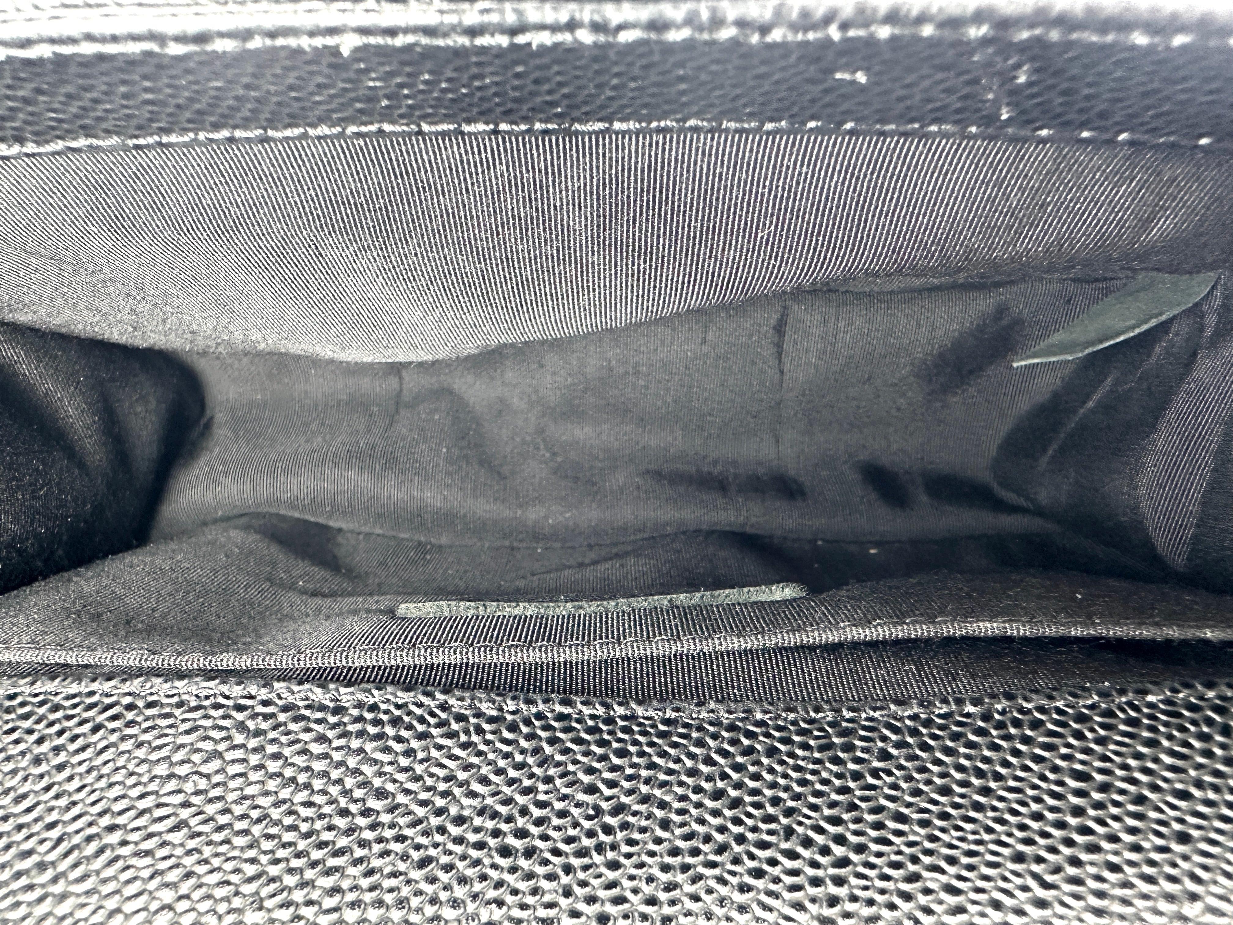 Chanel LeBoy Black Quilted Leather Flap Bag With Silver Buckle(17***23) CC2388