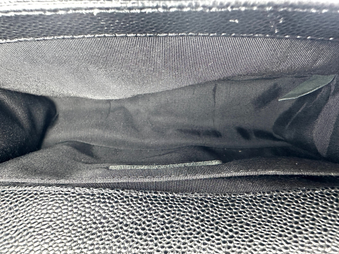 Chanel LeBoy Black Quilted Leather Flap Bag With Silver Buckle(17***23) CC2388