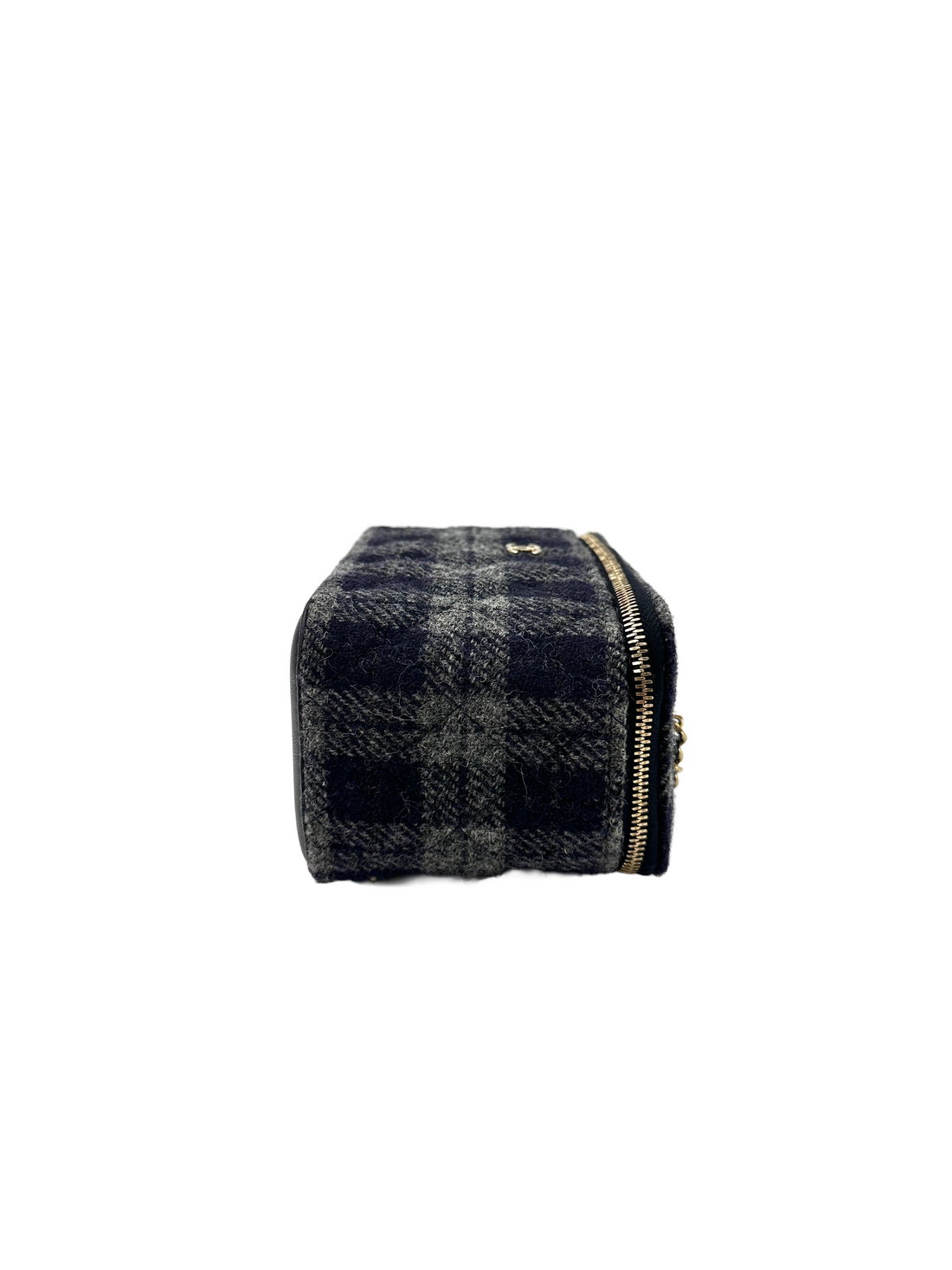 Chanel 22K Navy Tweed Leather Vanity Case(T7***U5) IRIS258