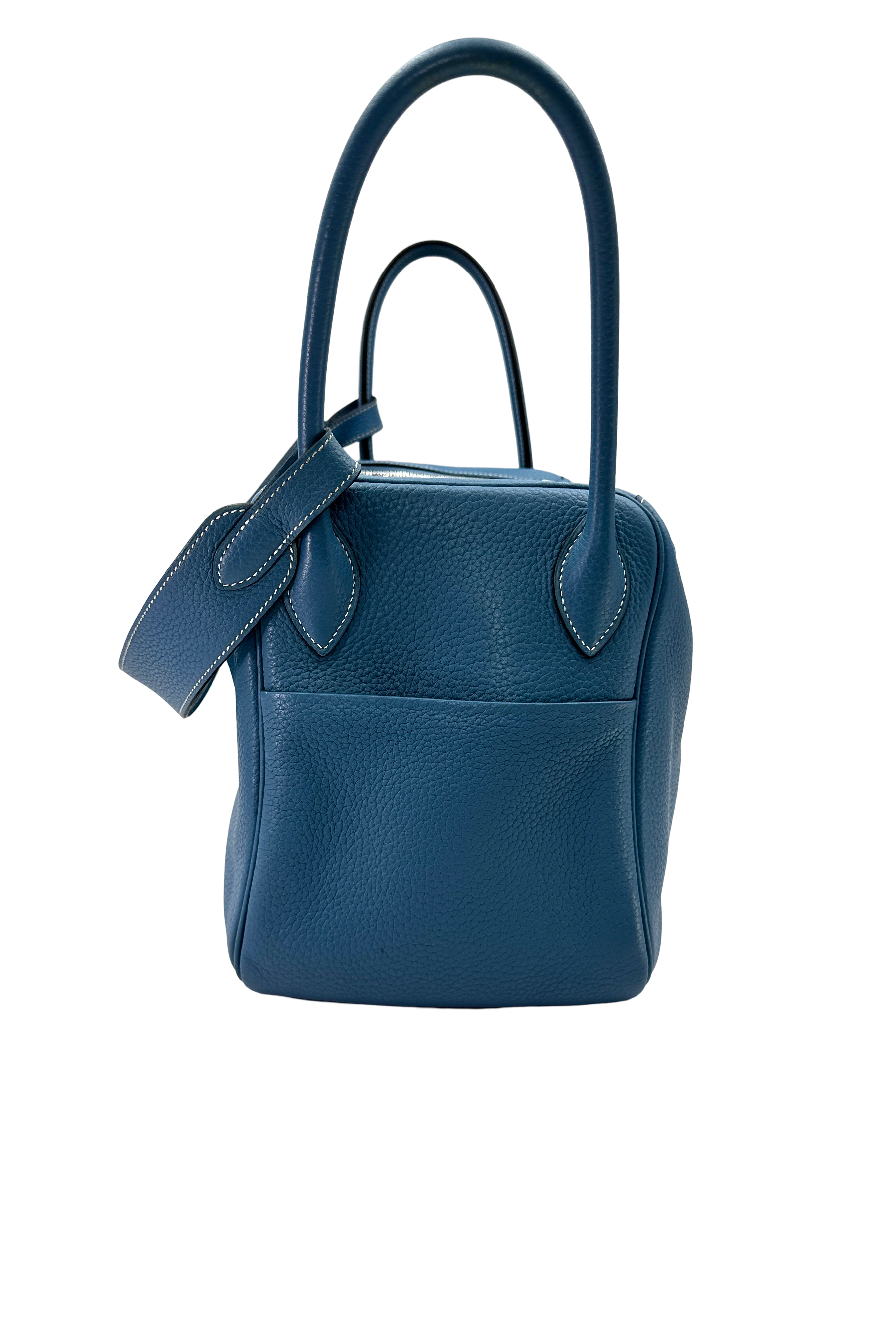 Hermes Lindy34 Blue Leather Handle Bag HR138