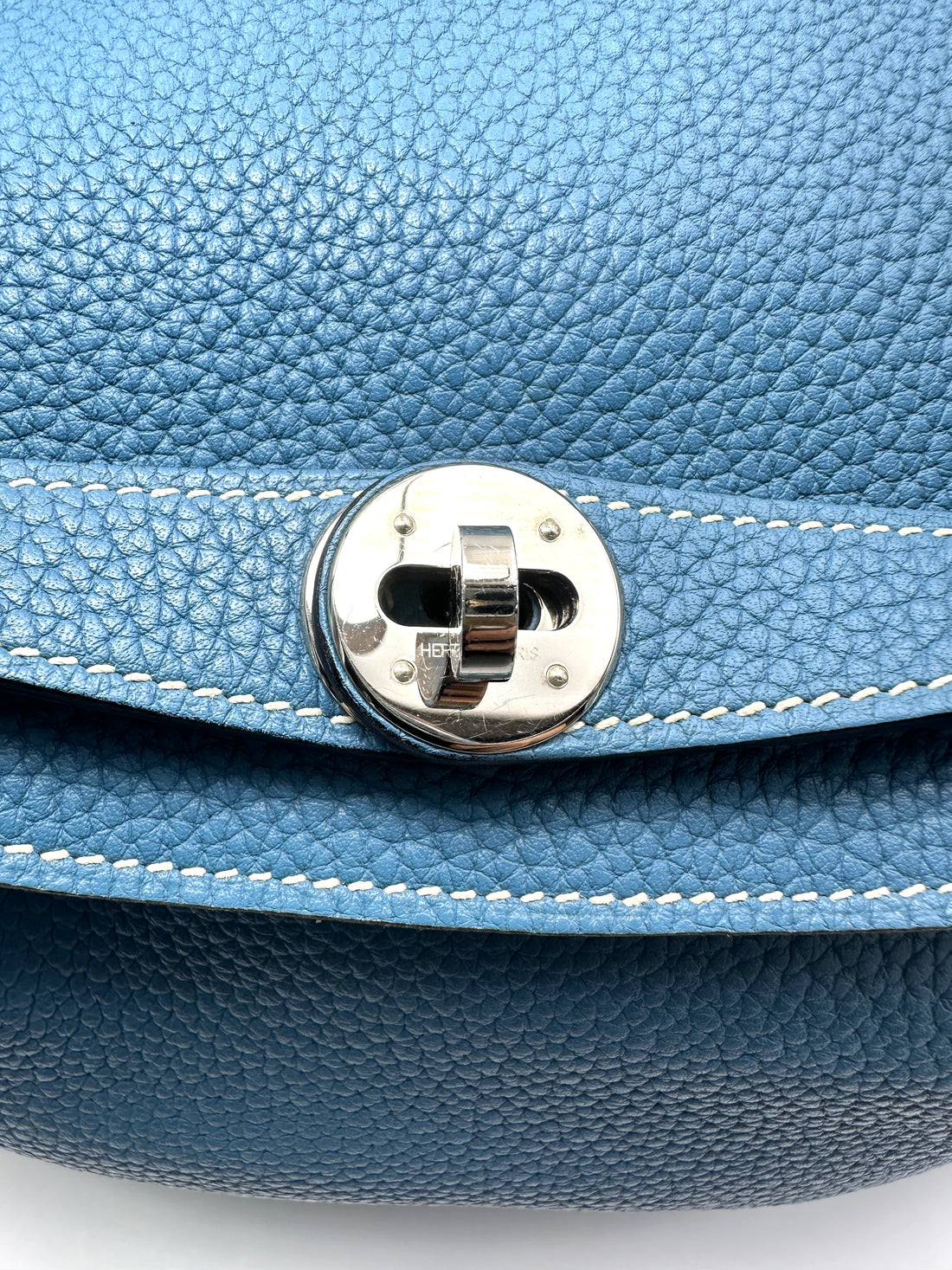 Hermes Lindy34 Blue Leather Handle Bag HR138