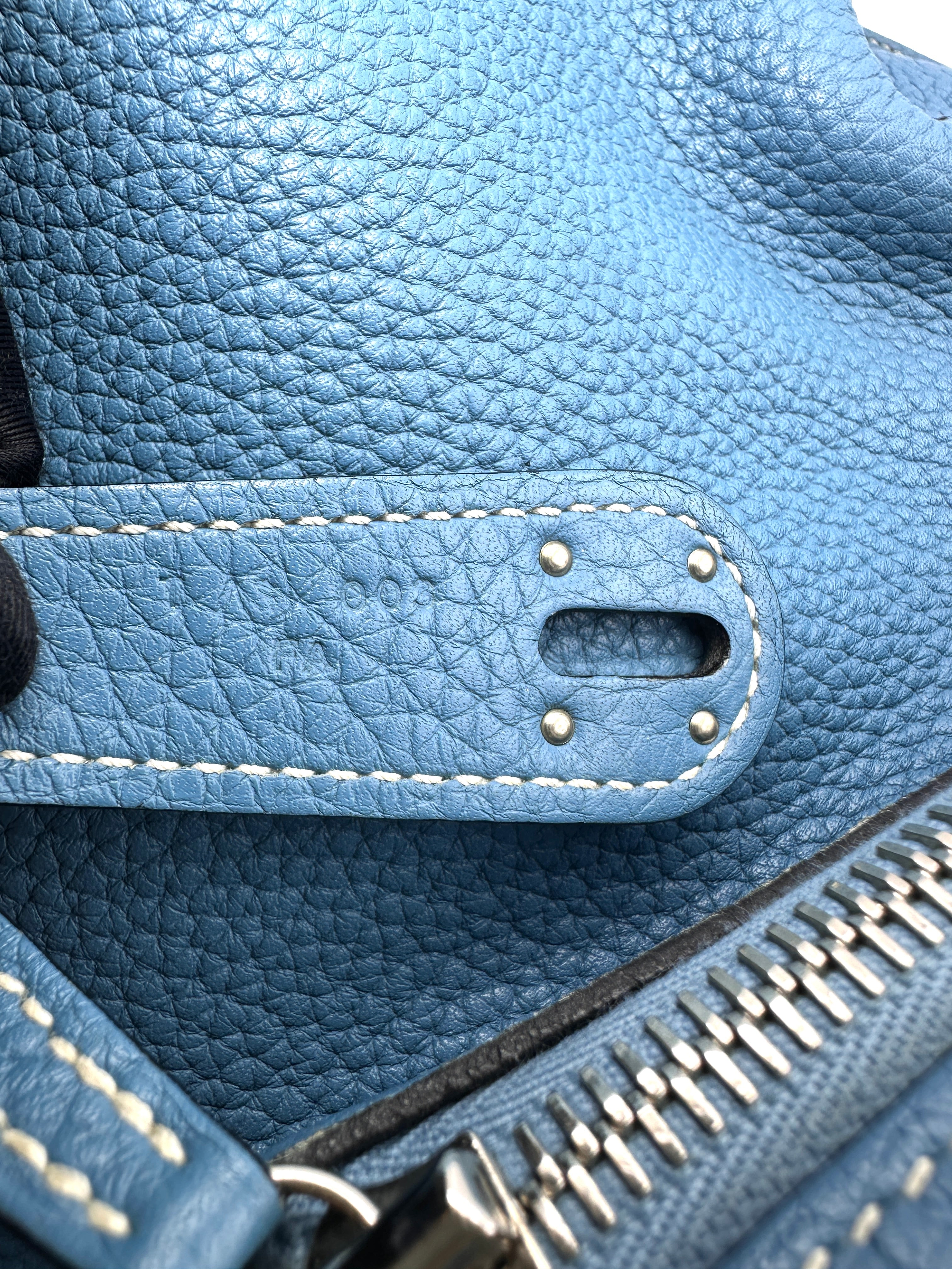 Hermes Lindy34 Blue Leather Handle Bag HR138