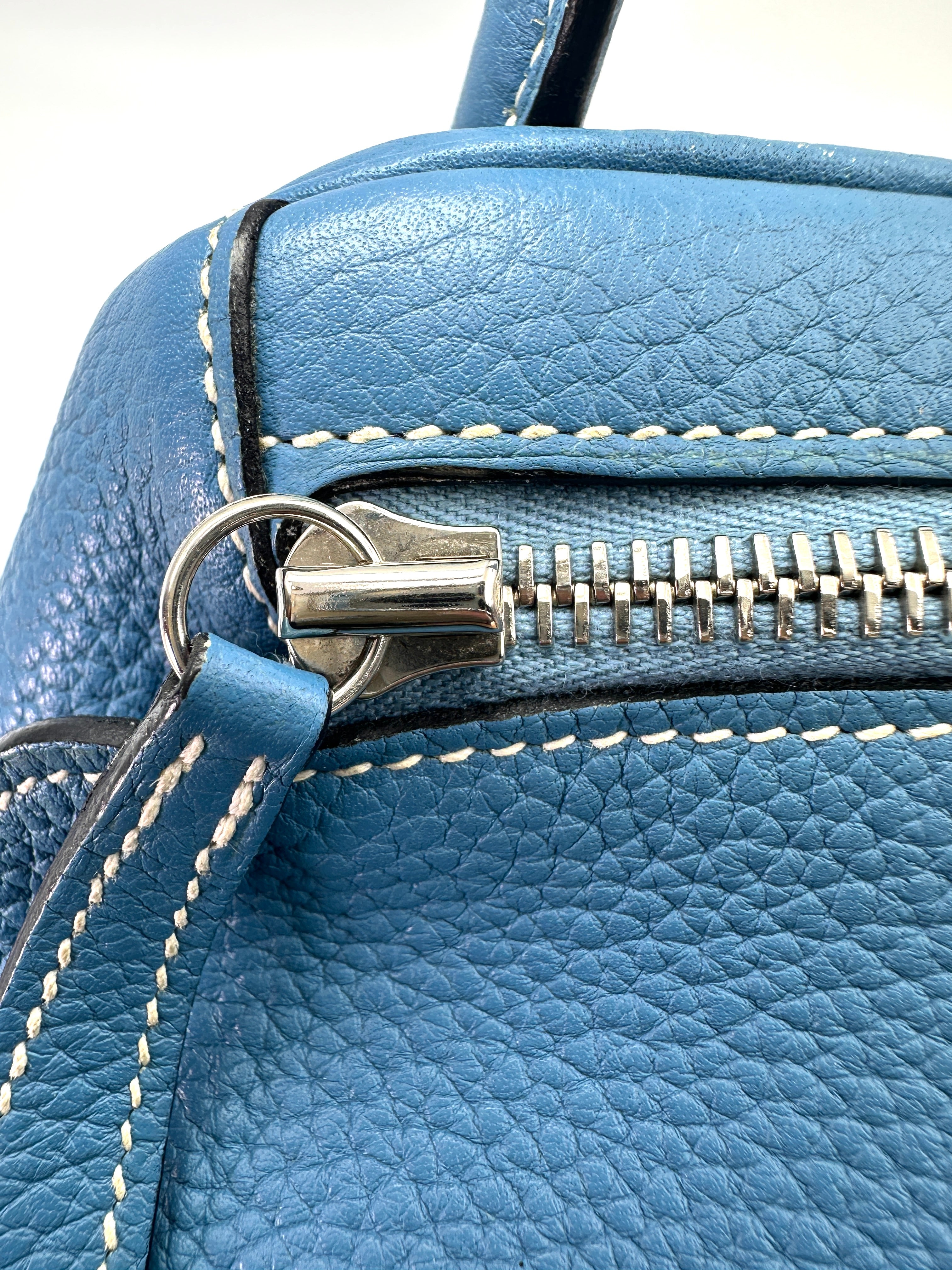 Hermes Lindy34 Blue Leather Handle Bag HR138