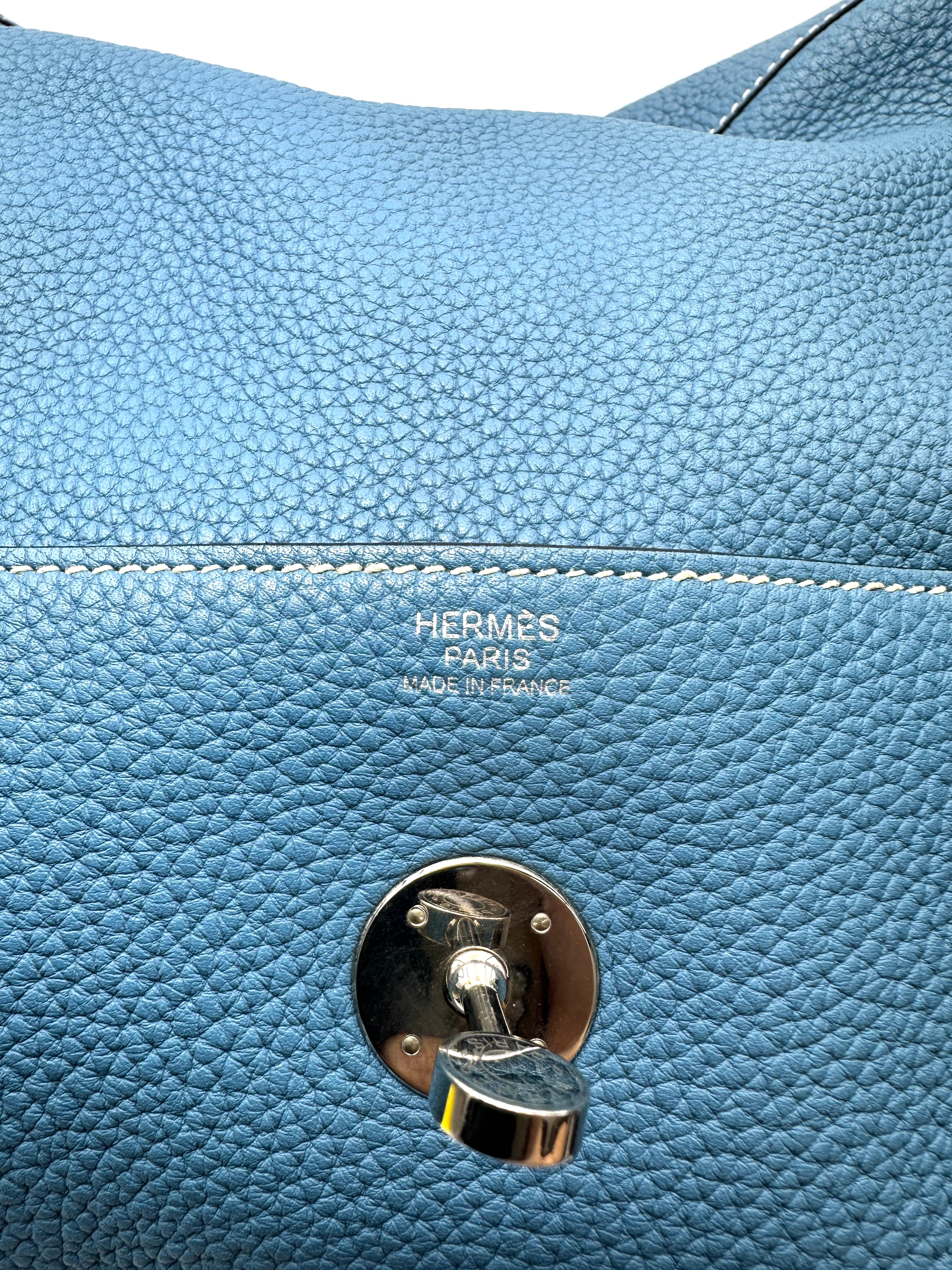 Hermes Lindy34 Blue Leather Handle Bag HR138