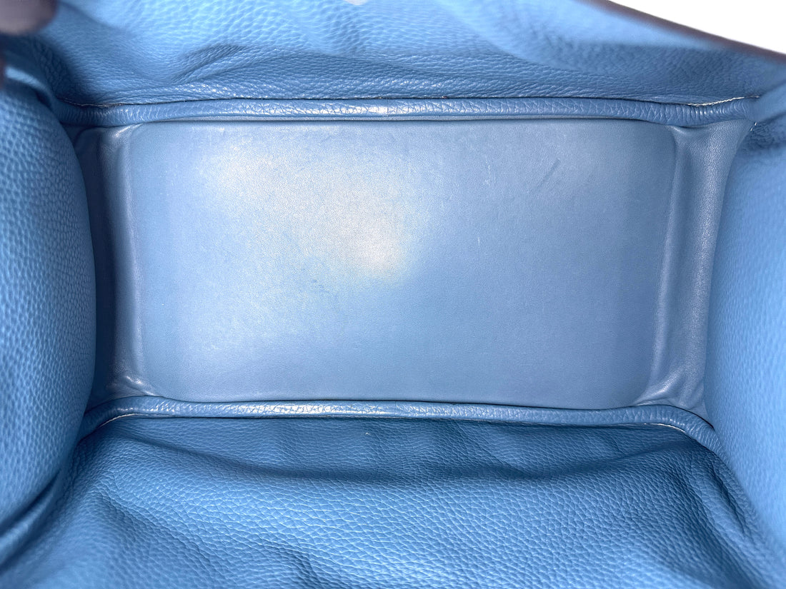 Hermes Lindy34 Blue Leather Handle Bag HR138