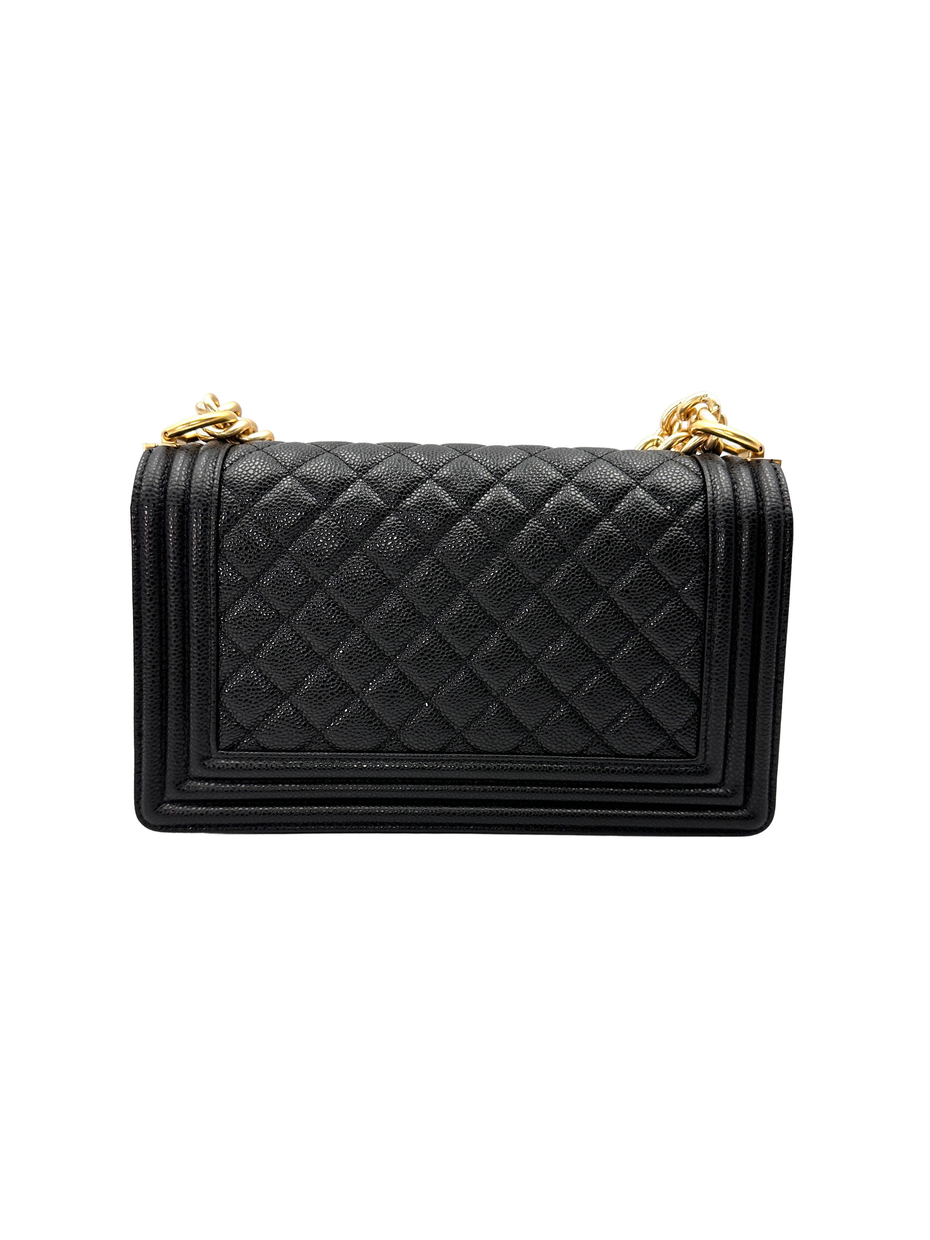 Chanel LeBoy Black Quilted Leather Flap Bag With Gold Buckle(15***67) CC2387