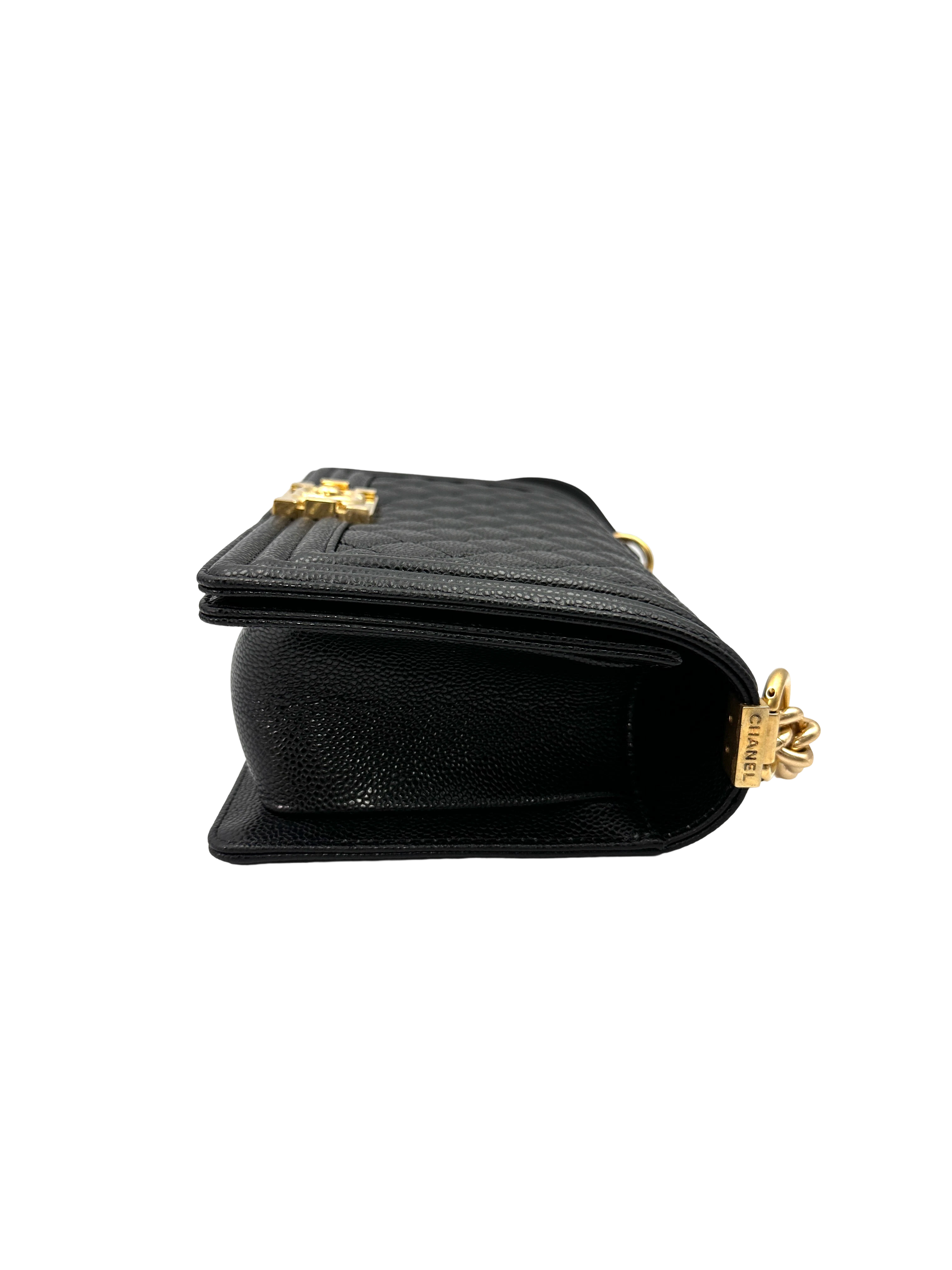 Chanel LeBoy Black Quilted Leather Flap Bag With Gold Buckle(15***67) CC2387