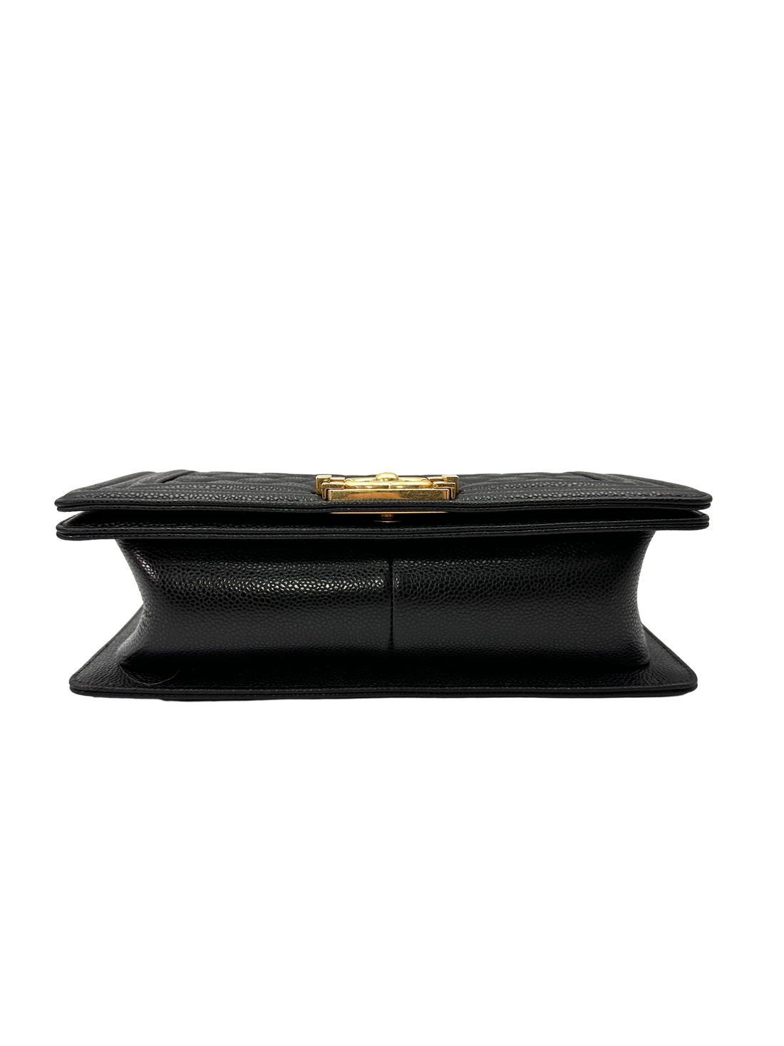 Chanel LeBoy Black Quilted Leather Flap Bag With Gold Buckle(15***67) CC2387