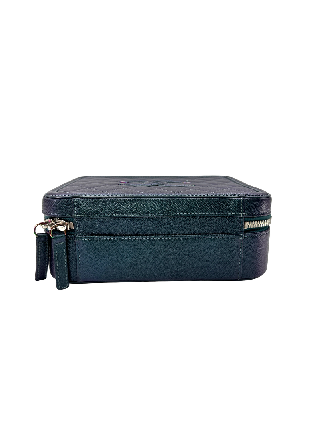 Chanel CC Filigree Black Quilted Leather Top Handle Vanity Case With Iridescent Hardware(26***33) CC2389