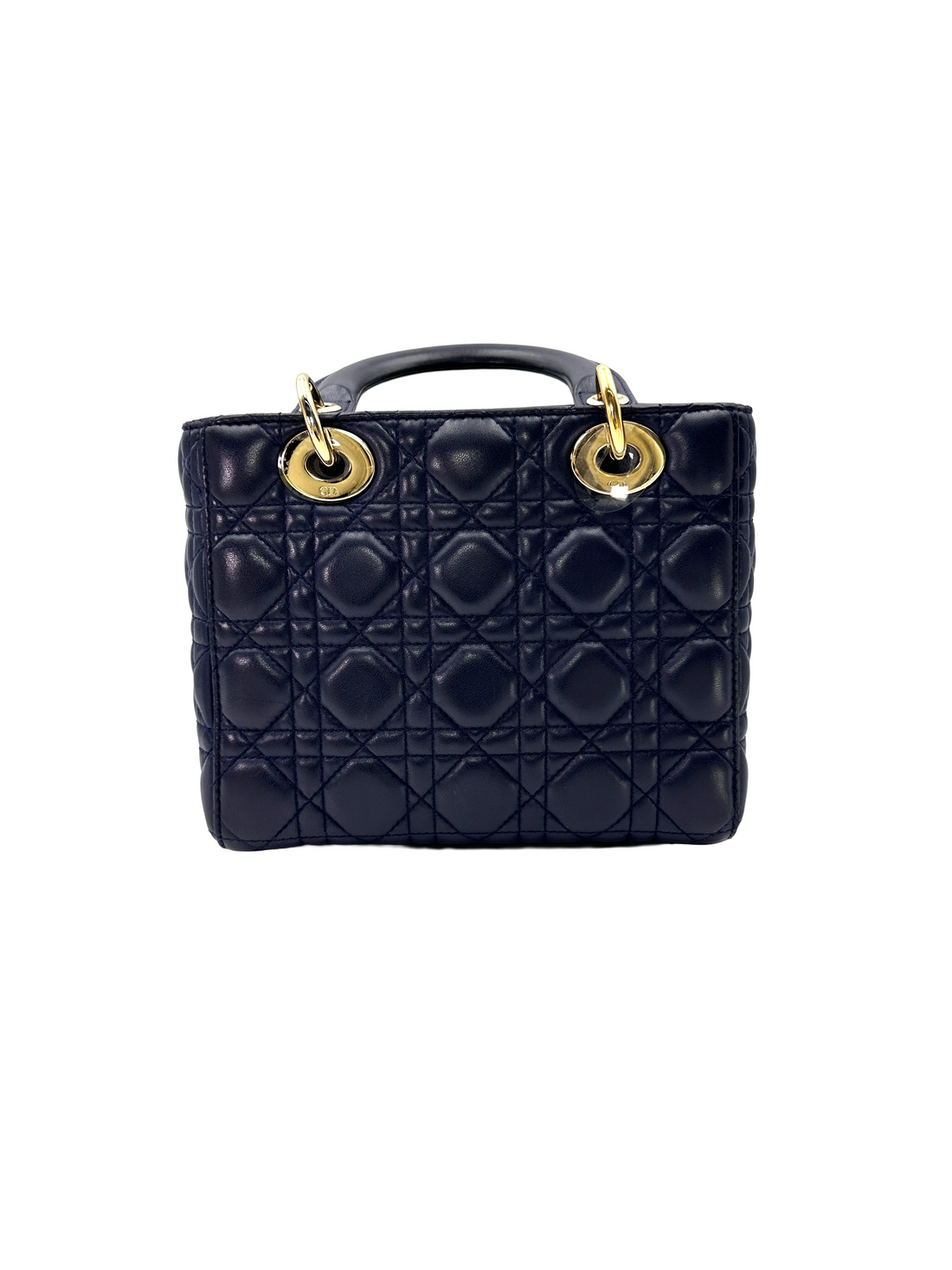 Christian Dior Lady Dior Navy Cannage Leather Handle Bag DR854