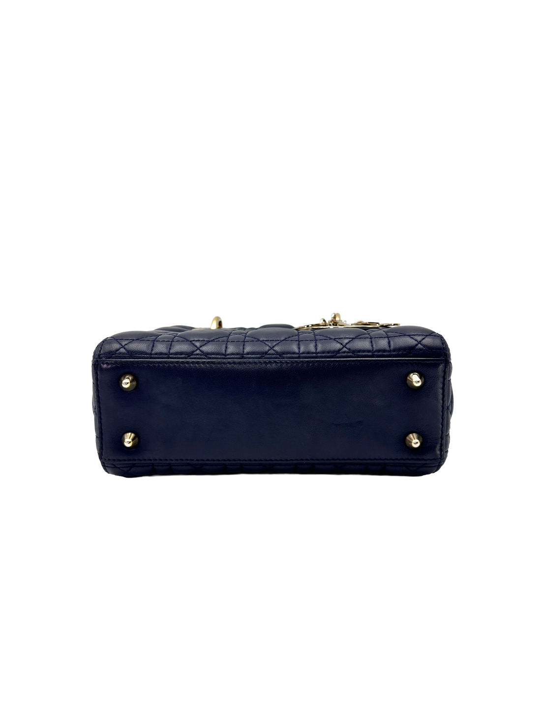 Christian Dior Lady Dior Navy Cannage Leather Handle Bag DR854
