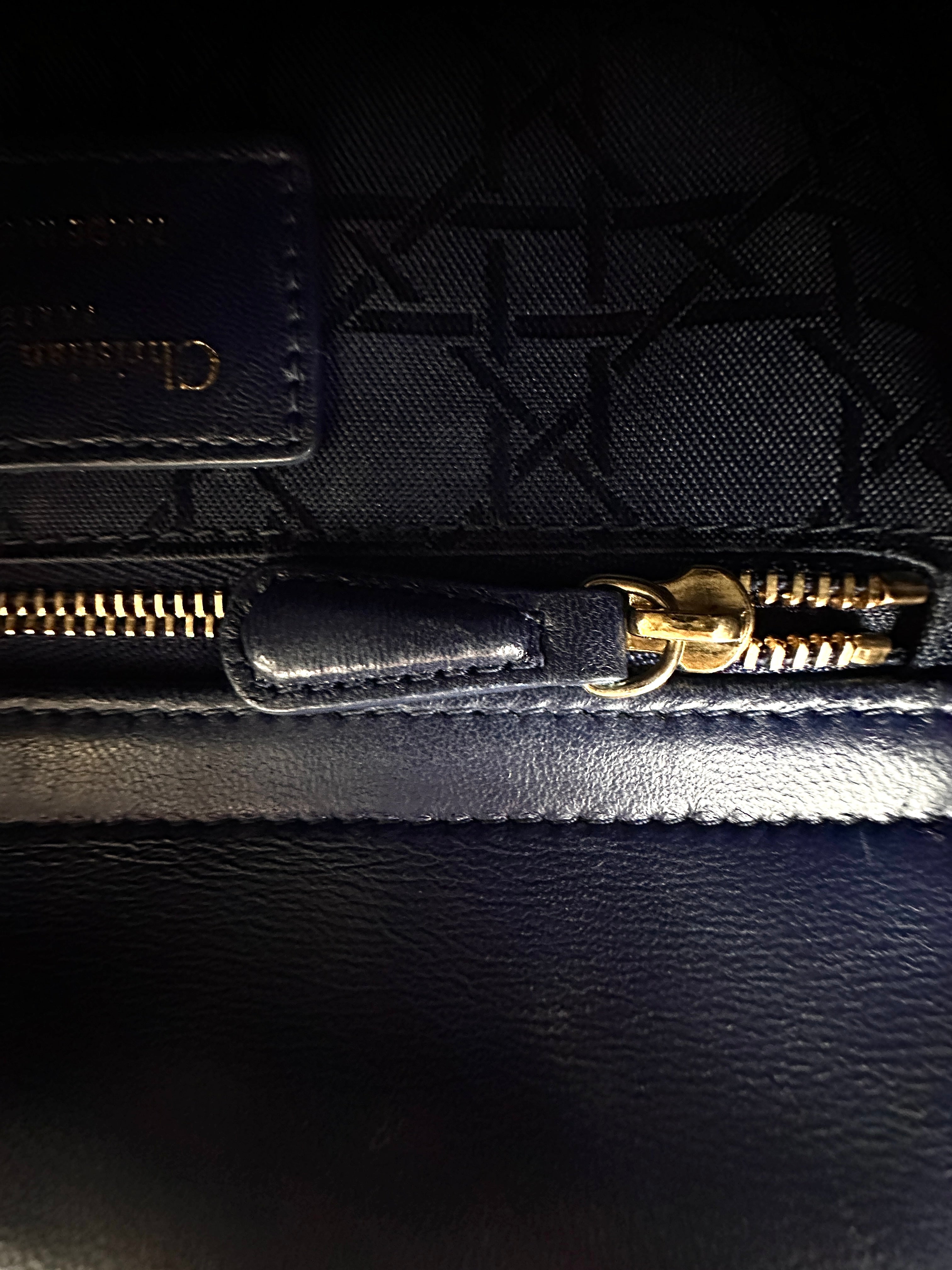 Christian Dior Lady Dior Navy Cannage Leather Handle Bag DR854