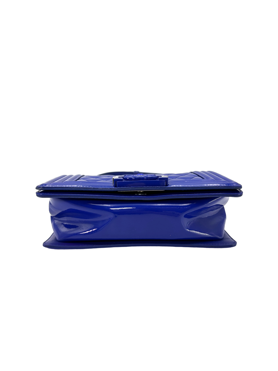 Chanel LeBoy Blue Quilted Patent Leather Small Size Flap Bag(20***16) CC2391