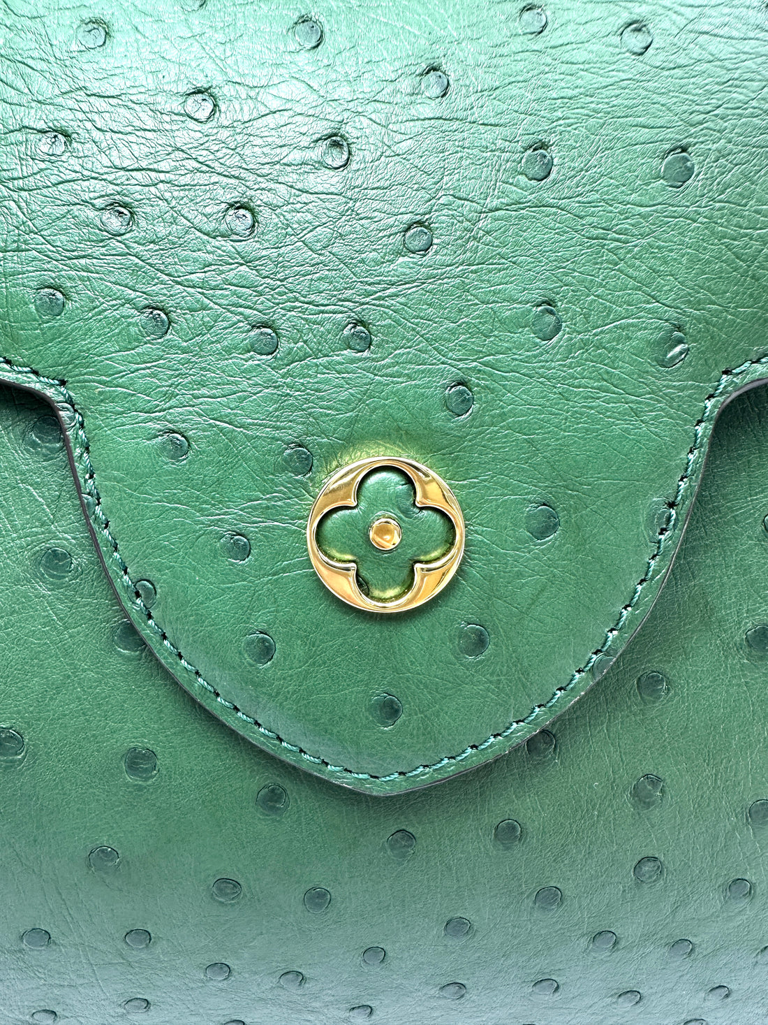 Louis Vuitton Capucines BB Green Ostrich Leather Handle Bag LV3183