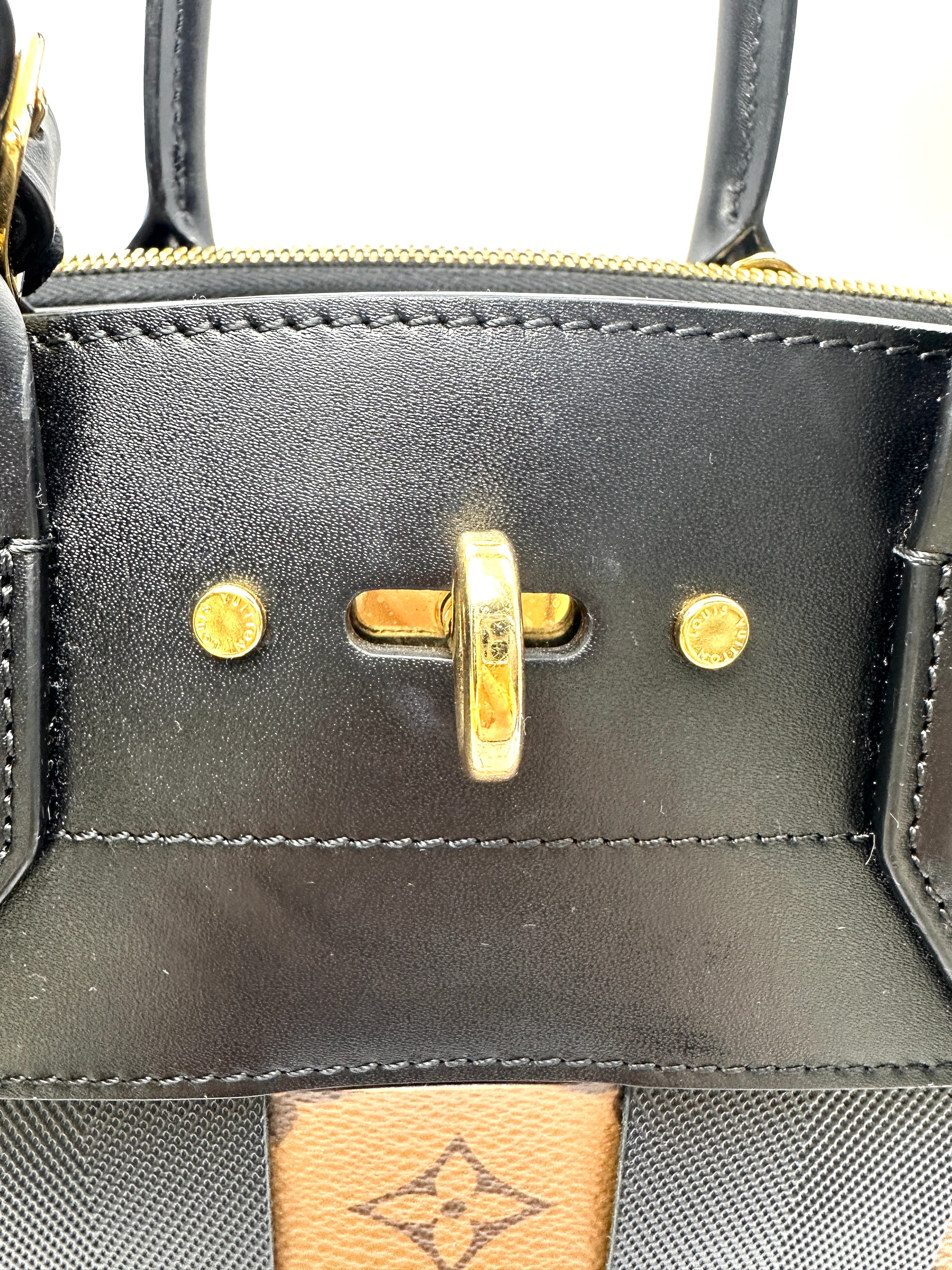 Louis Vuitton City Steamer PM Yellow/Black Checkerboard Monogram Handle Bag LV3171