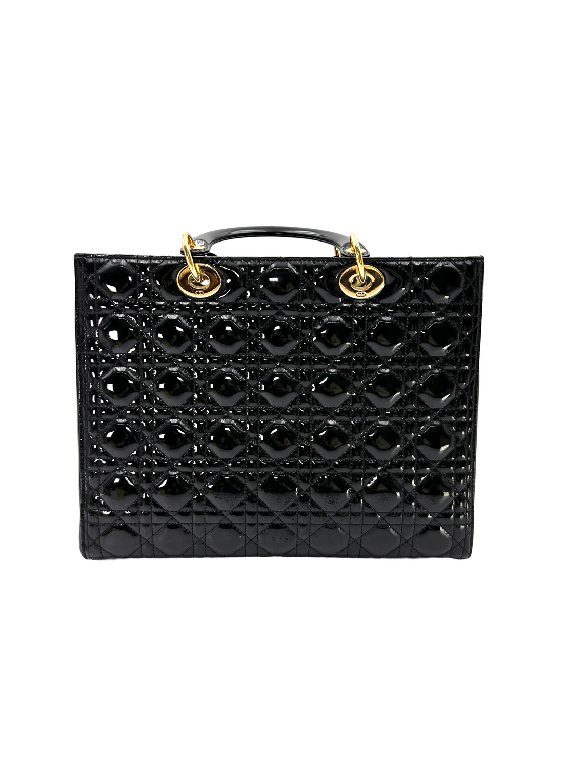 Christian Dior Lady Dior Black Cannage Leather Handle Bag DR855