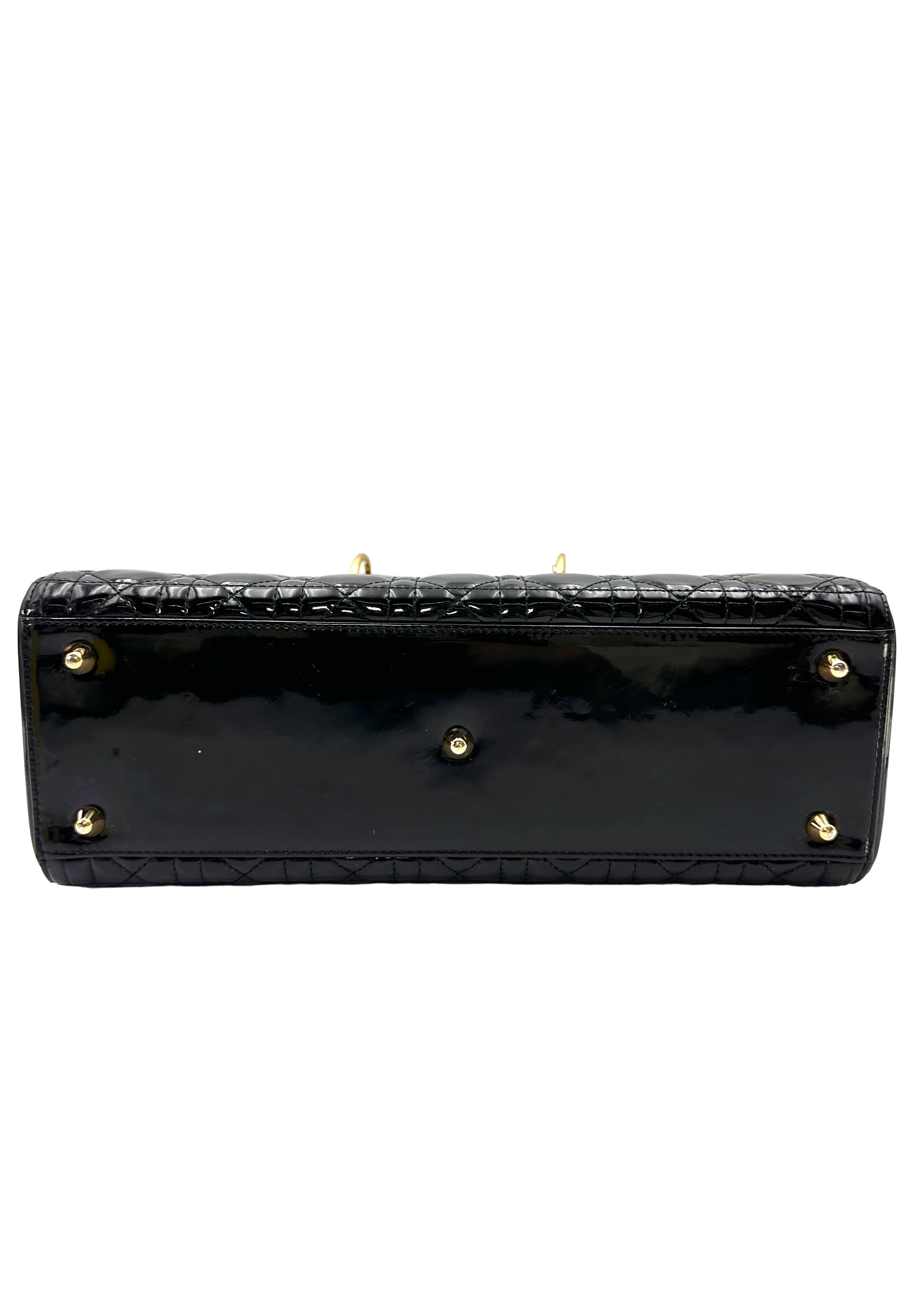 Christian Dior Lady Dior Black Cannage Leather Handle Bag DR855