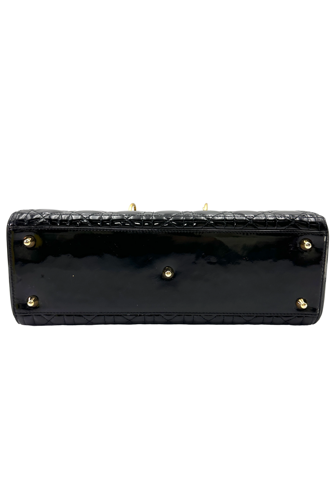 Christian Dior Lady Dior Black Cannage Leather Handle Bag DR855