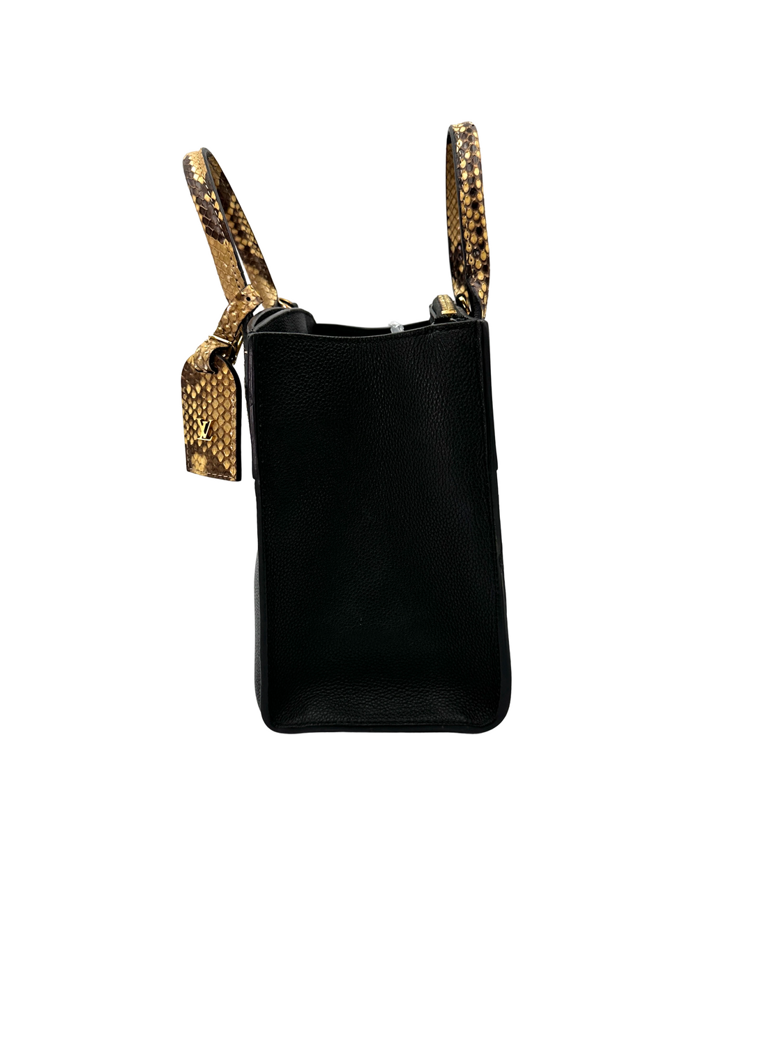 Louis Vuitton City Steamer Black Taurillon Leather Python Handle Bag LV3182