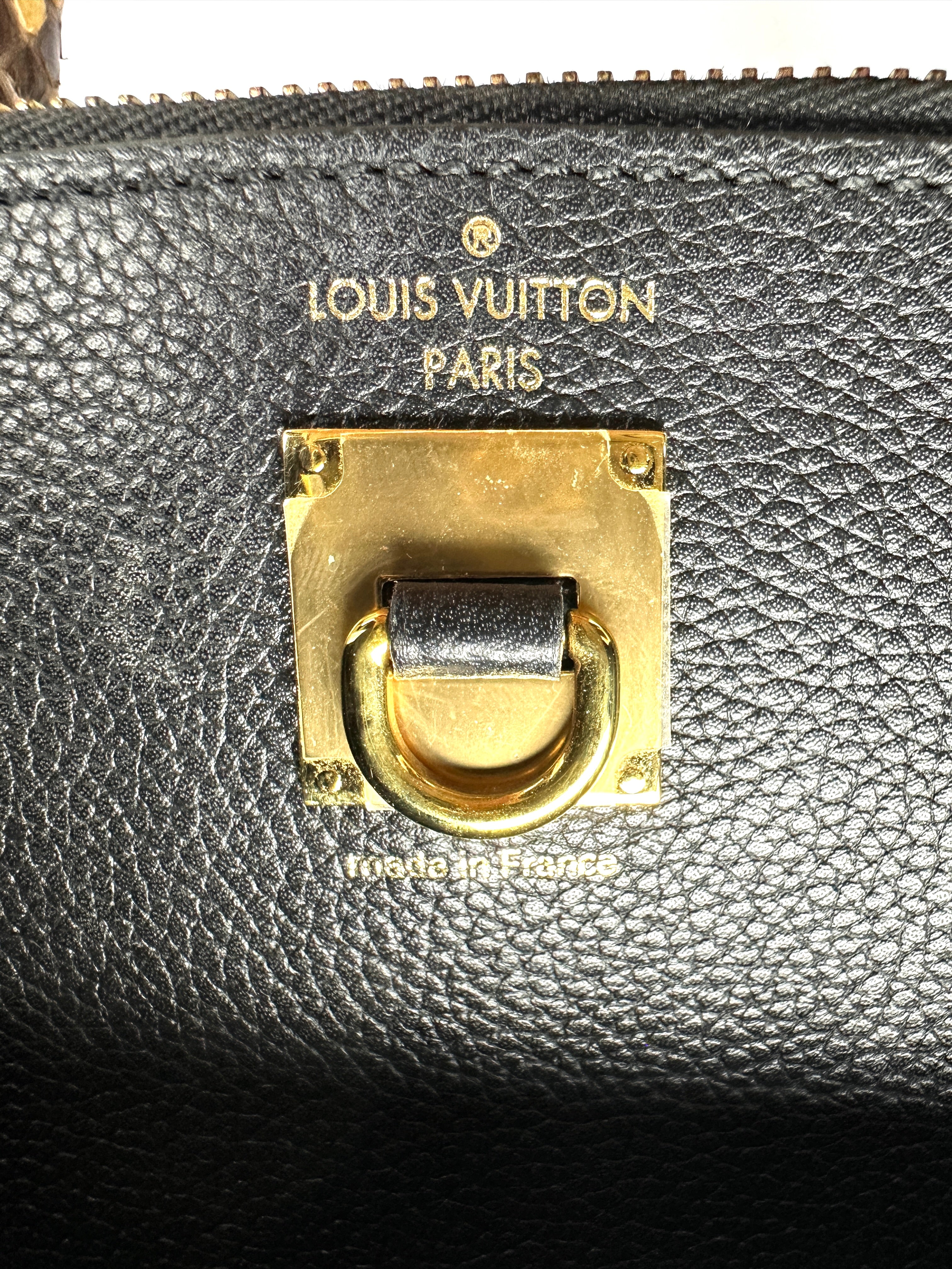 Louis Vuitton City Steamer Black Taurillon Leather Python Handle Bag LV3182