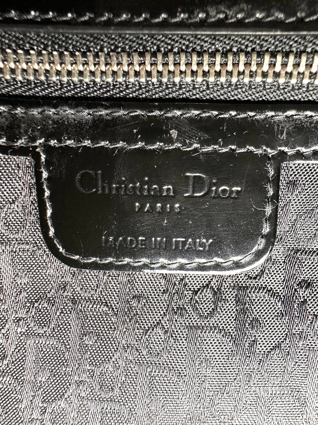 Christian Dior Lady Dior Black Cannage Patent Leather Handle Bag DR862