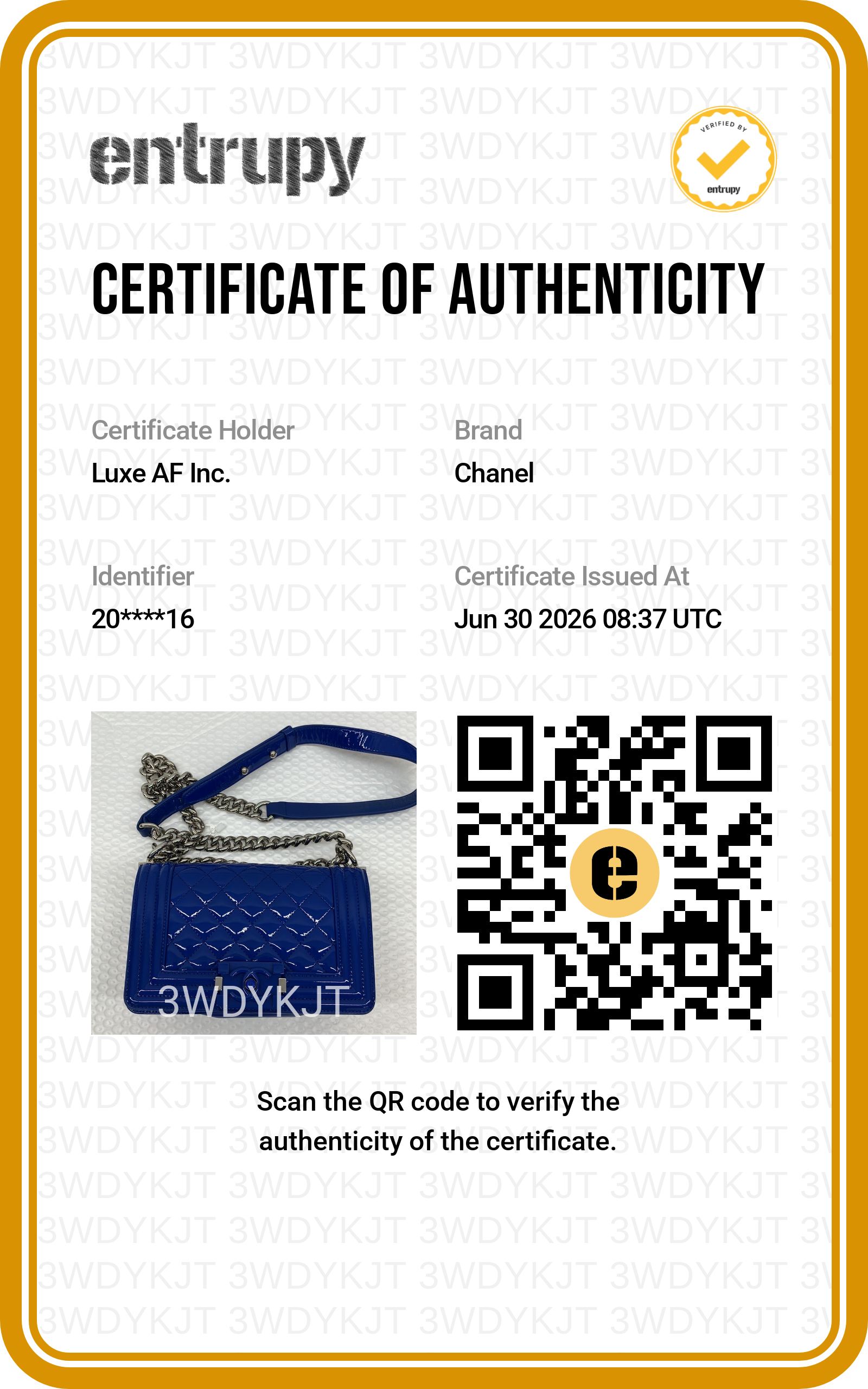 Chanel LeBoy Blue Quilted Patent Leather Small Size Flap Bag(20***16) CC2391