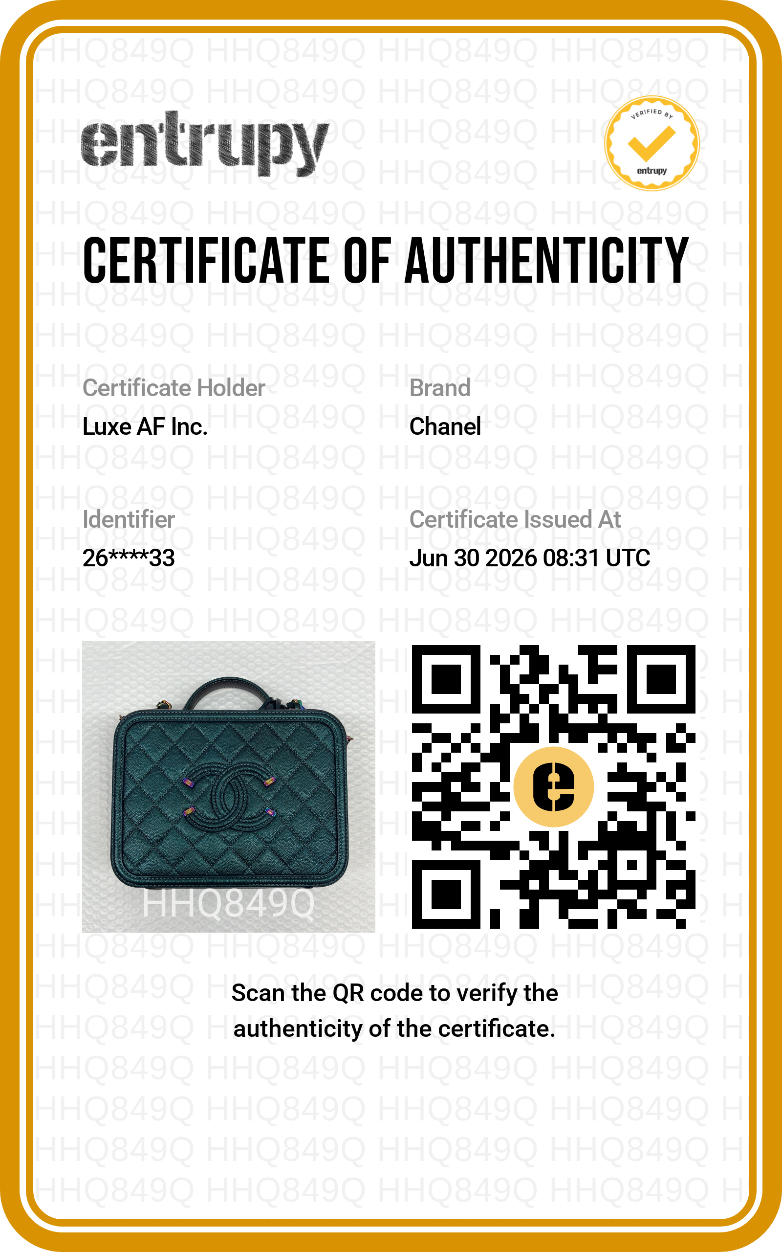 Chanel CC Filigree Black Quilted Leather Top Handle Vanity Case With Iridescent Hardware(26***33) CC2389