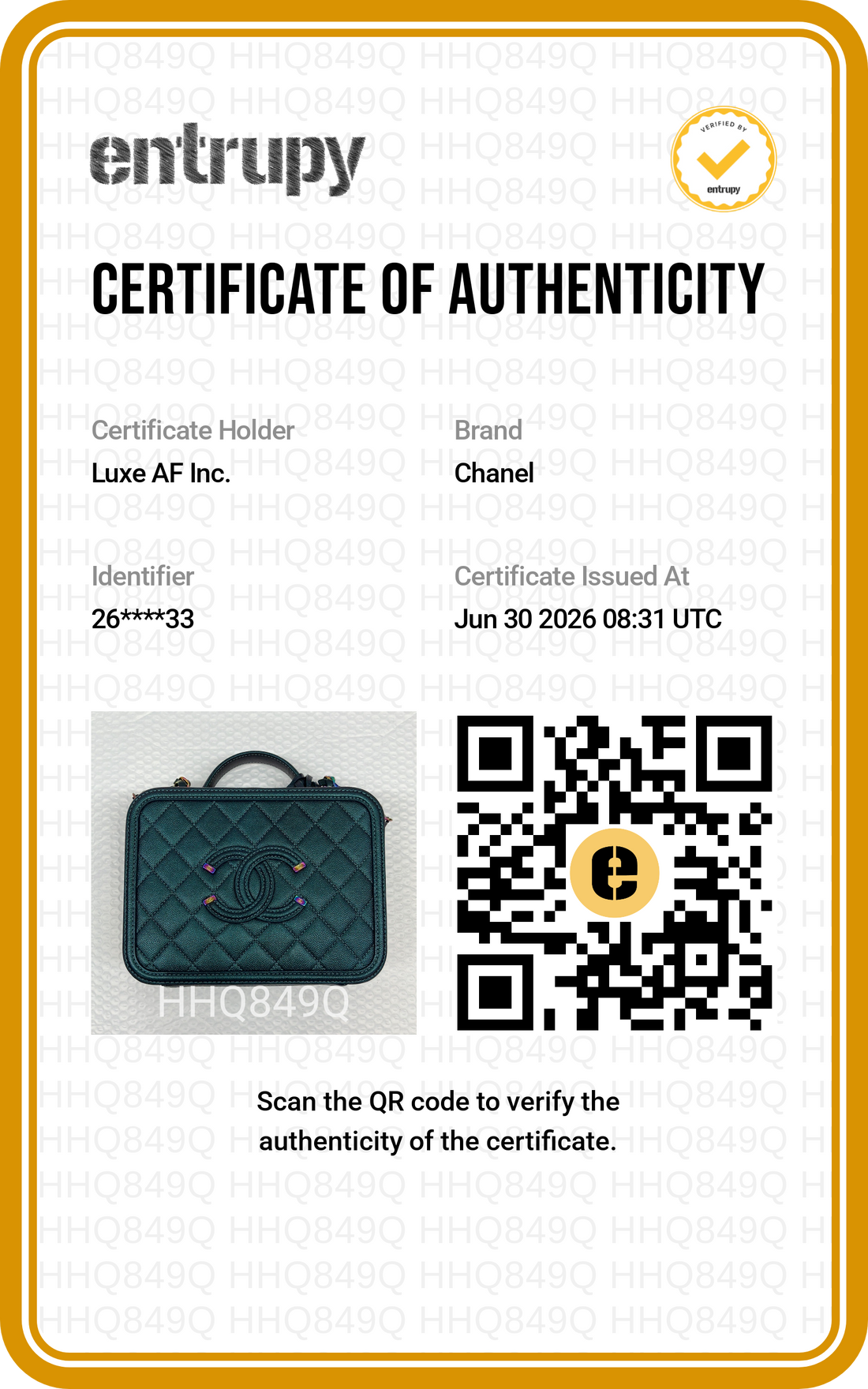 Chanel CC Filigree Black Quilted Leather Top Handle Vanity Case With Iridescent Hardware(26***33) CC2389