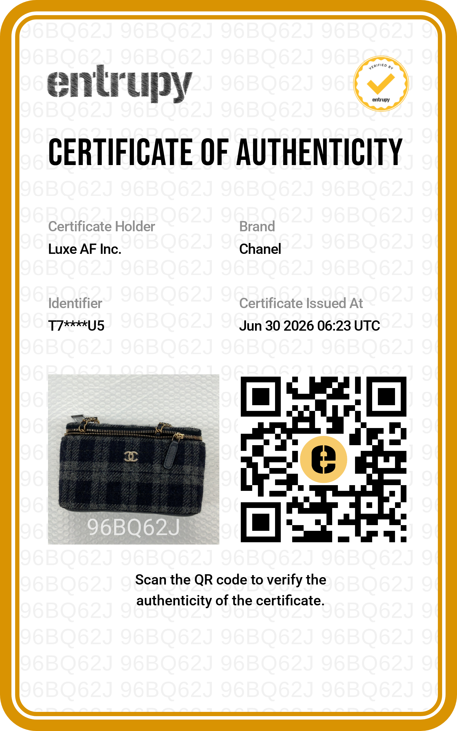 Chanel 22K Navy Tweed Leather Vanity Case(T7***U5) IRIS258
